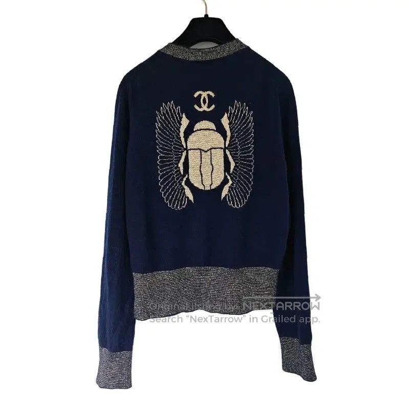 Chanel Chanel Navy Blue Cashmere Cardigan with Logo . Size M / US 6-8 / IT 42-44 - 1 Thumbnail