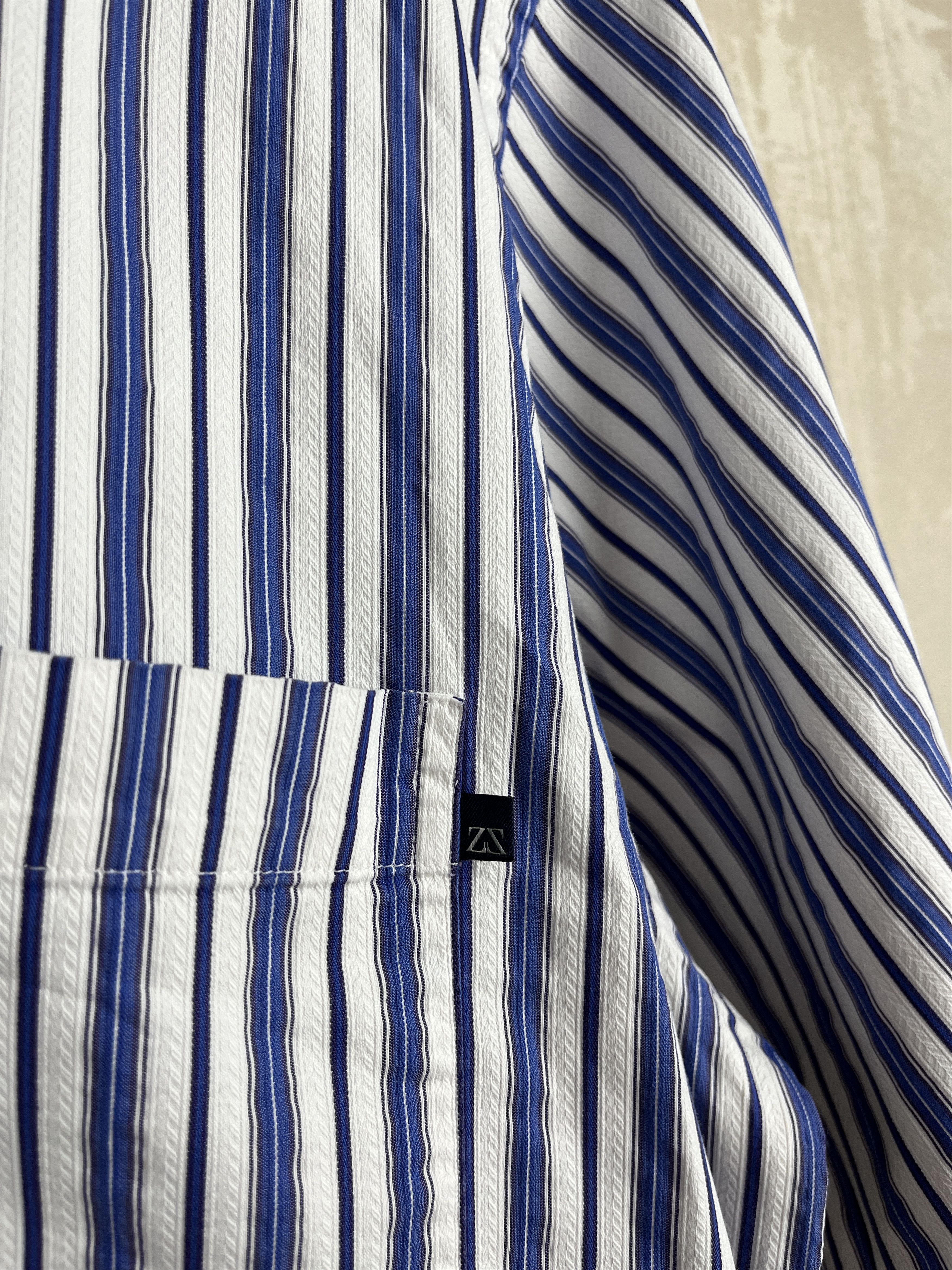 Ermenegildo Zegna Zegna Sport Striped Short Sleeve Shirt Cotton Button Down Size US L / EU 52-54 / 3 - 7 Thumbnail