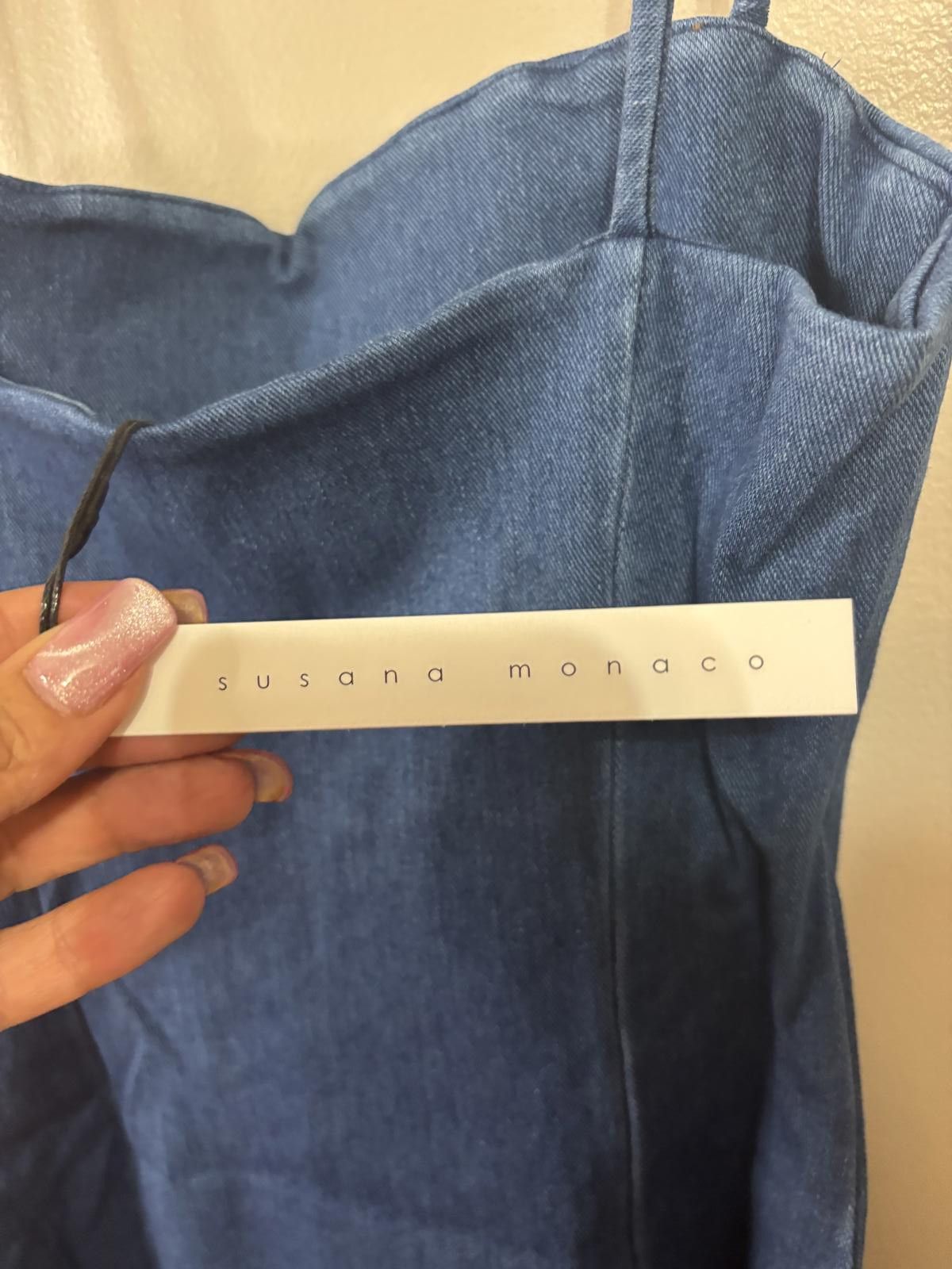 Designer Stylish Susana Monaco Light Denim Dress small Size S / US 4 / IT 40 - 3 Thumbnail