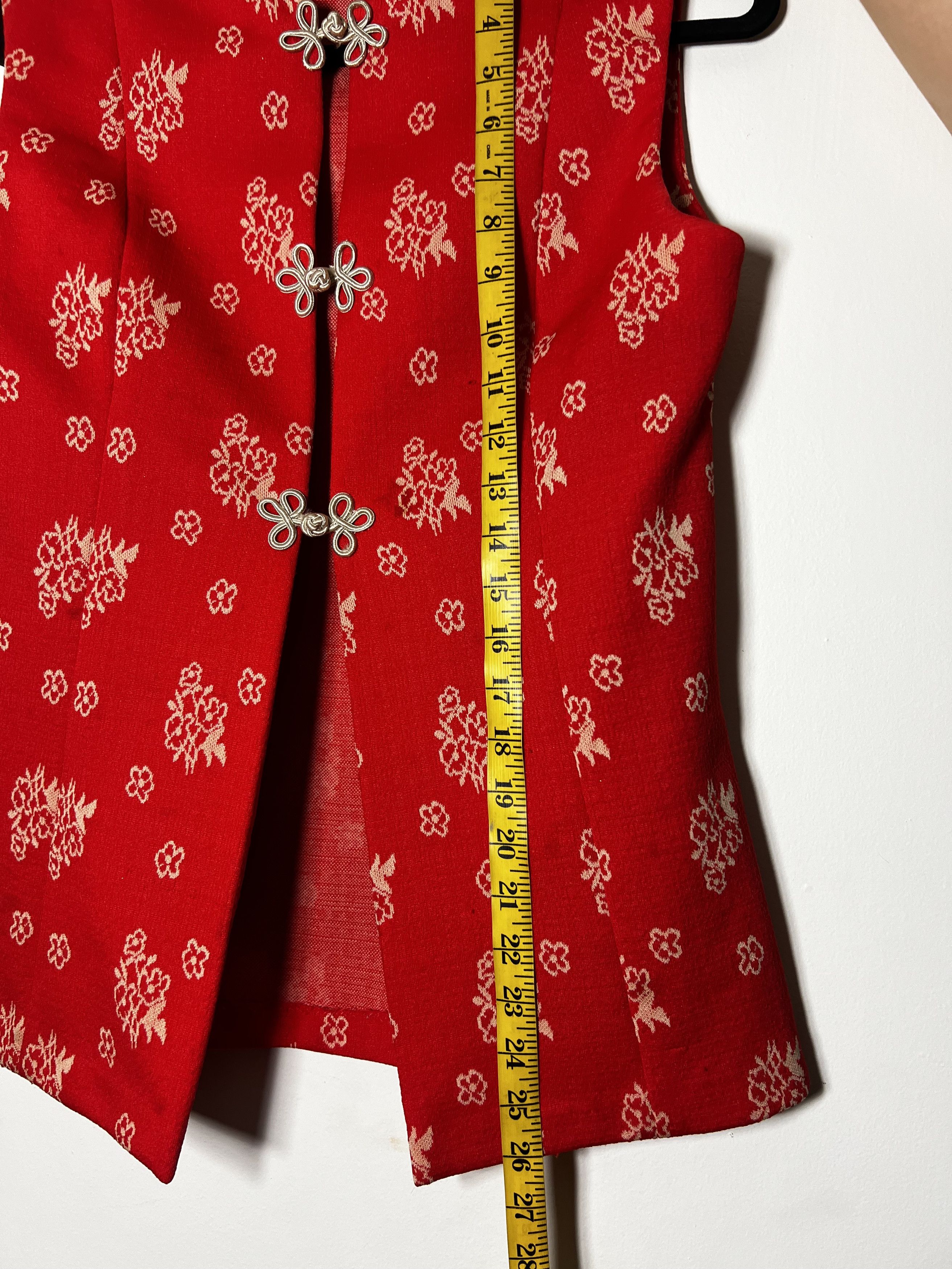 Vintage Vintage 60's-70's 2pcs High Waist Red Chinese Floral Suit Size 28" / US 6 / IT 42 - 9 Thumbnail