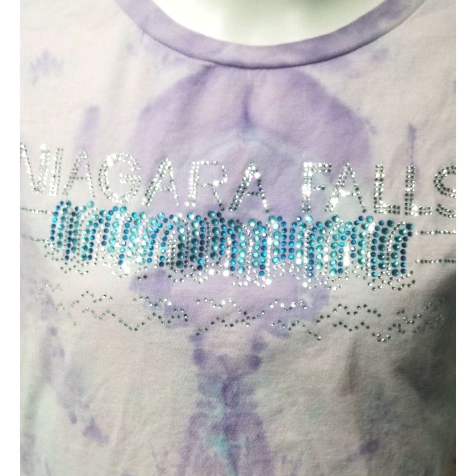 Vintage Womens L Niagara Falls Bling Tie Ice Dye Souvenir Travel T Shirt Calm Waters Size L / US 10 / IT 46 - 3 Thumbnail