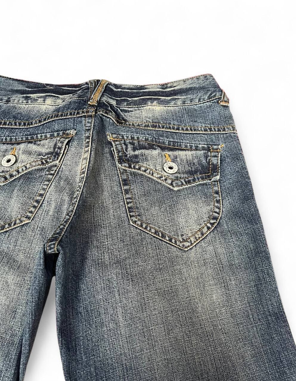 Tornado Mart Flare Colza Jeans baggy distressed clawn mark mud wash jean Size US 28 / EU 44 - 13 Thumbnail
