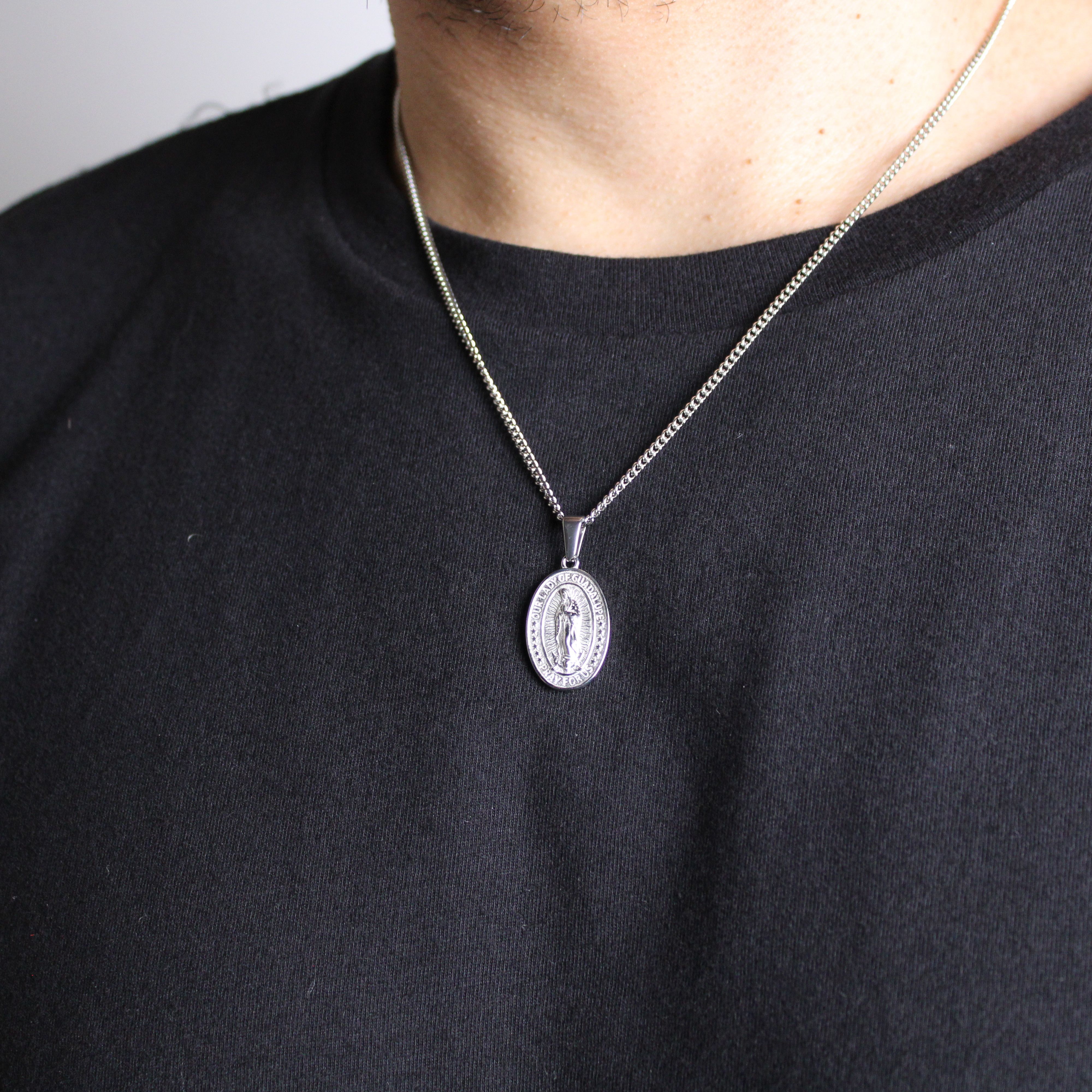 Jewelry Silver Lady of Guadalupe Pendant Chain Necklace Size ONE SIZE - 3 Thumbnail