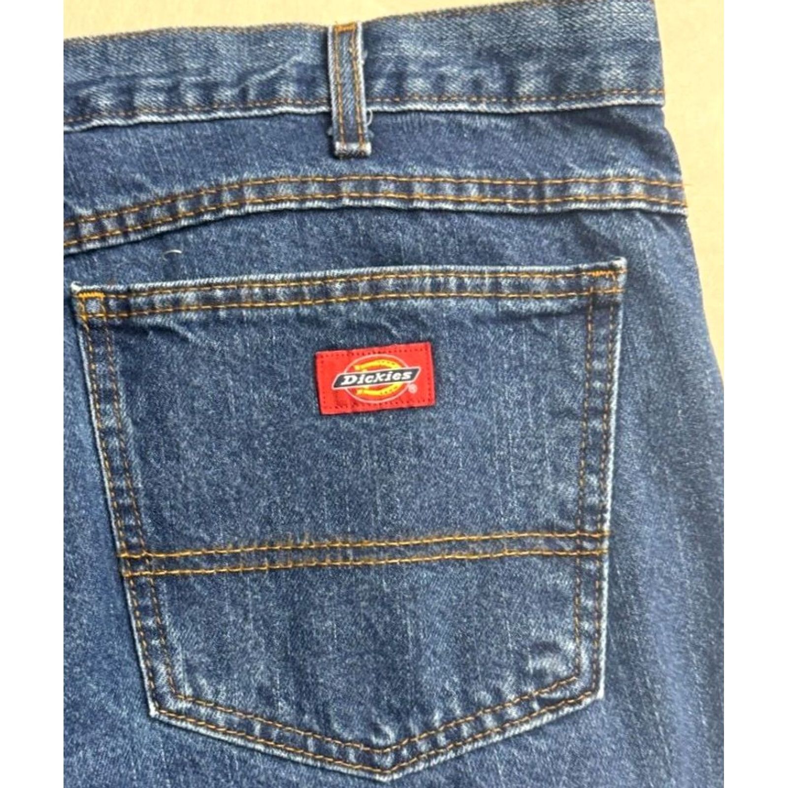 Dickies Dickies Blue Jeans Relaxed Straight 44x34 Cotton Denim Zip Button Mens Workwear Construction Mechanic 45x34 - Size 44/34 Size US 44 / EU 60 - 4 Thumbnail