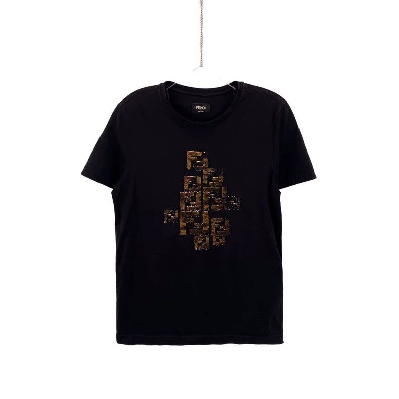 Fendi Fendi Golden sequin letter logo round neck short sleeves Size US XS / EU 42 / 0 - 1 Thumbnail