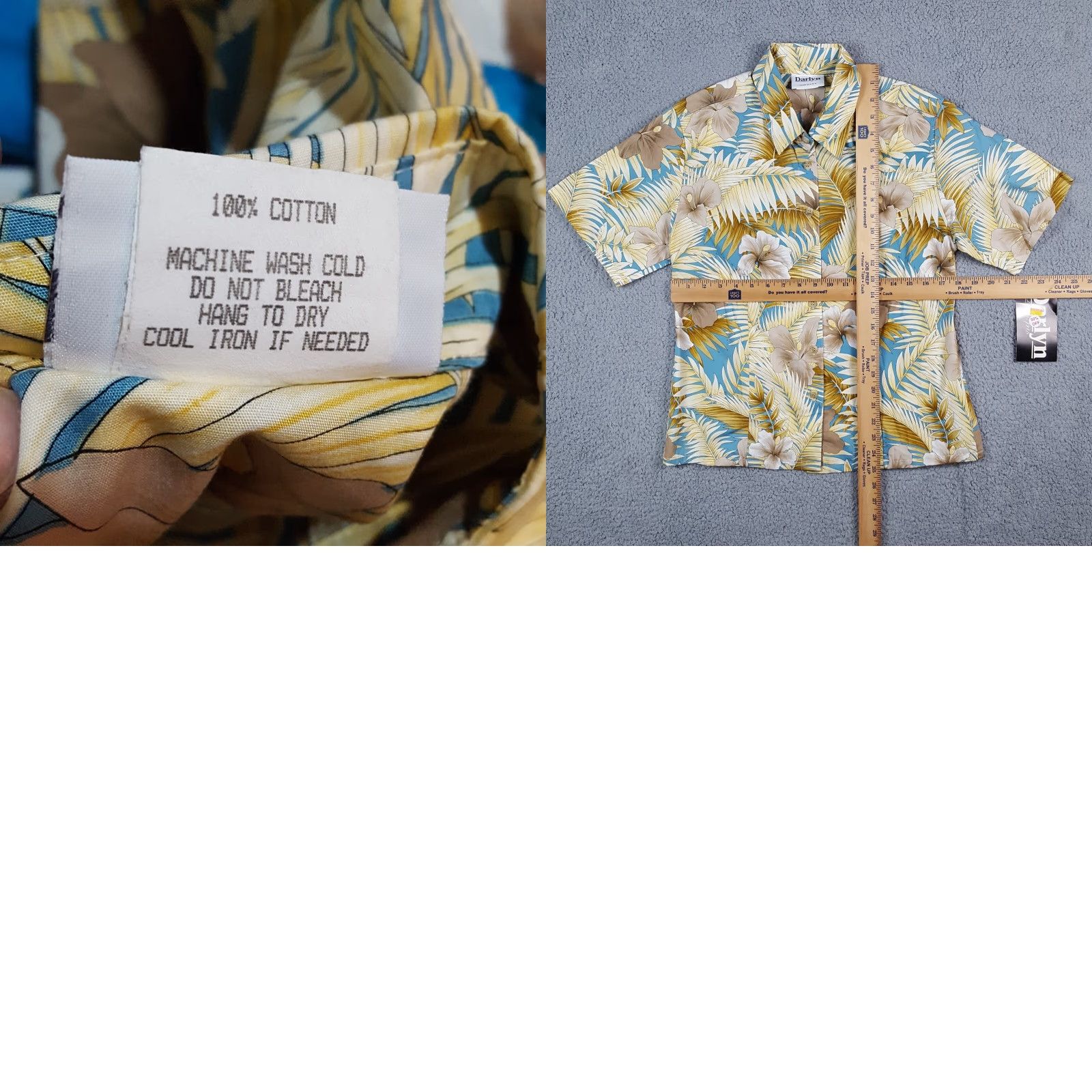 Vintage Vintage Darlyn Women's Polo Shirt S Floral Nature Fern 90s Retro Casual Outdoor Summer Spring Fall Winter Size S / US 4 / IT 40 - 8 Thumbnail
