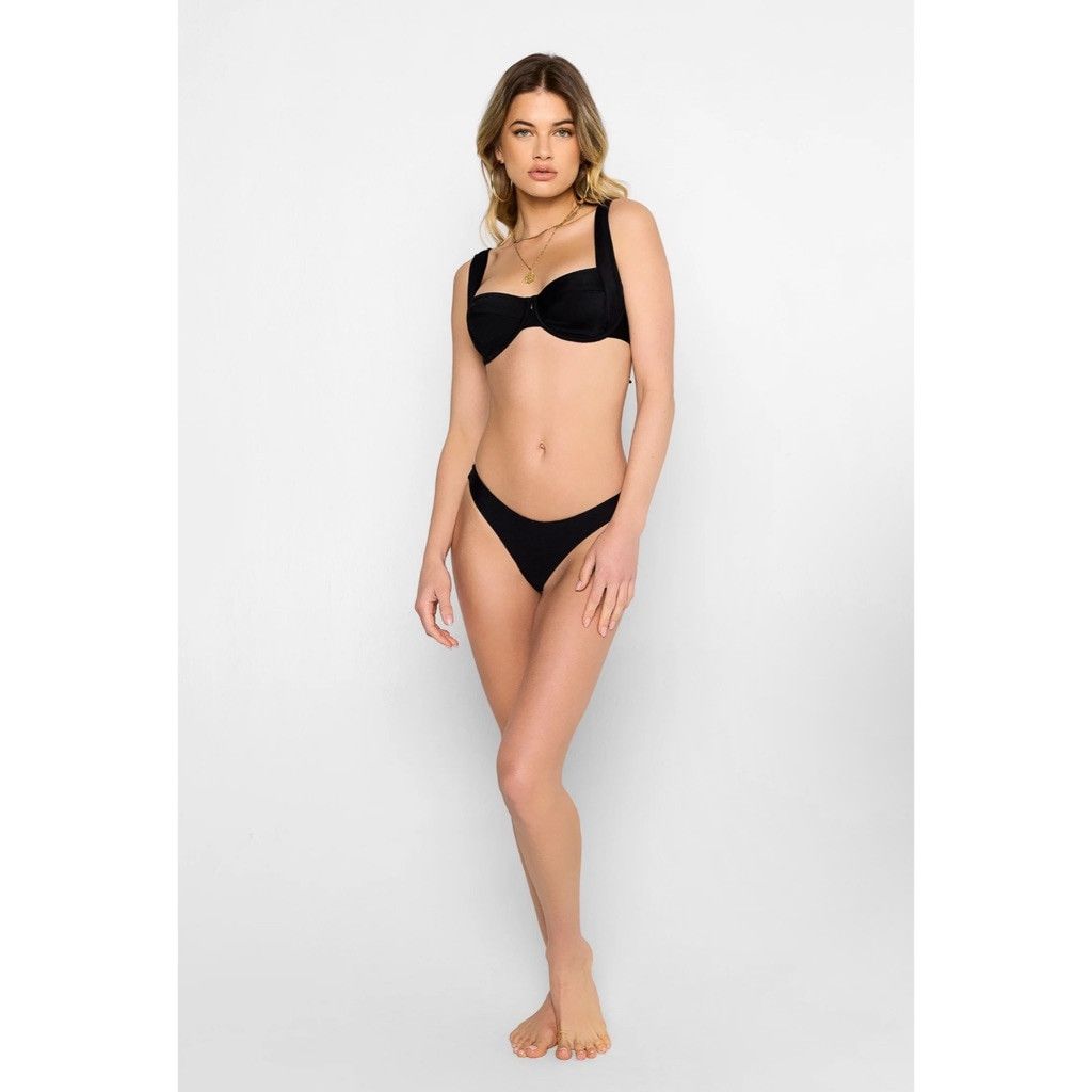 Designer NWT Beach Bunny Angela Skimpy Bottom Black XXL $95 Size 42" / US 20 - 3 Thumbnail