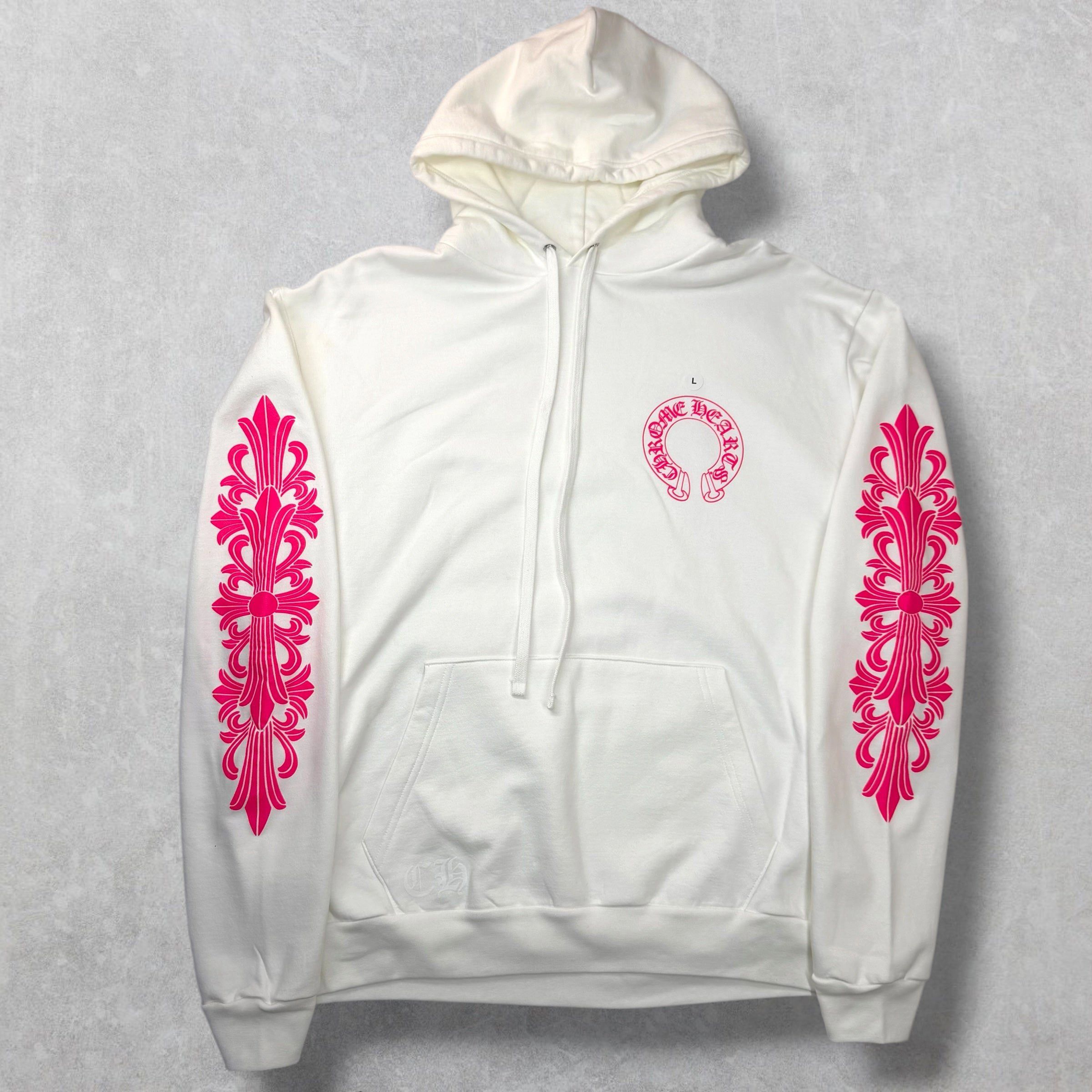 Chrome Hearts Chrome Hearts pink blue horseshoe hoodie | Grailed