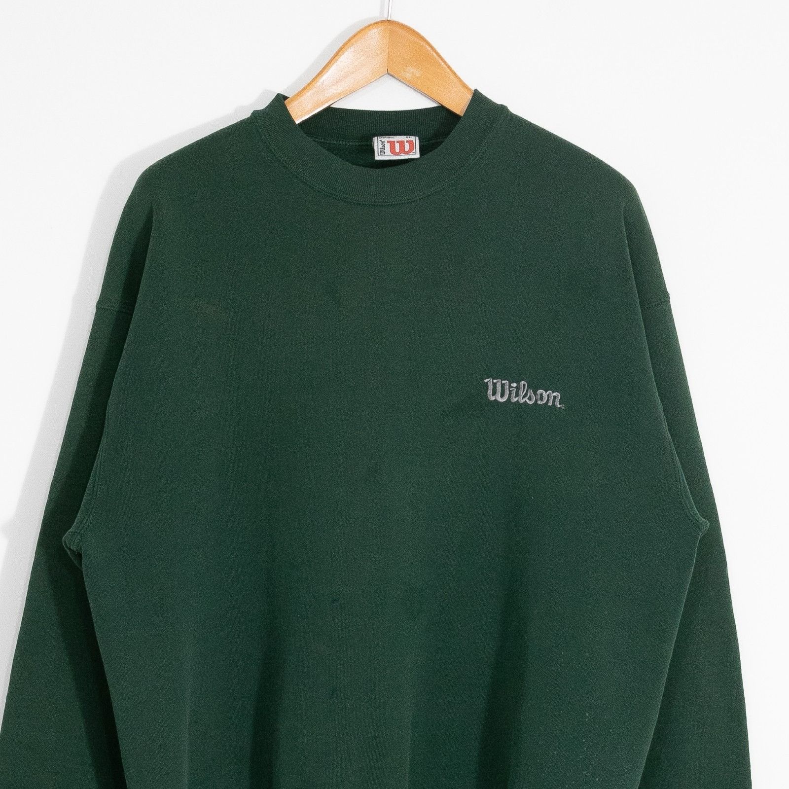 Wilson Vintage 90s Wilson Blank Sweatshirt Mens XL - Green Crewneck Size US XL / EU 56 / 4 - 2 Thumbnail