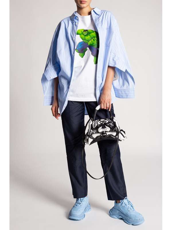 Balenciaga o1bcso1str1224 Hulk 2021MARVEL Medium Fit T-Shirt in White Size M / US 6-8 / IT 42-44 - 2 Thumbnail