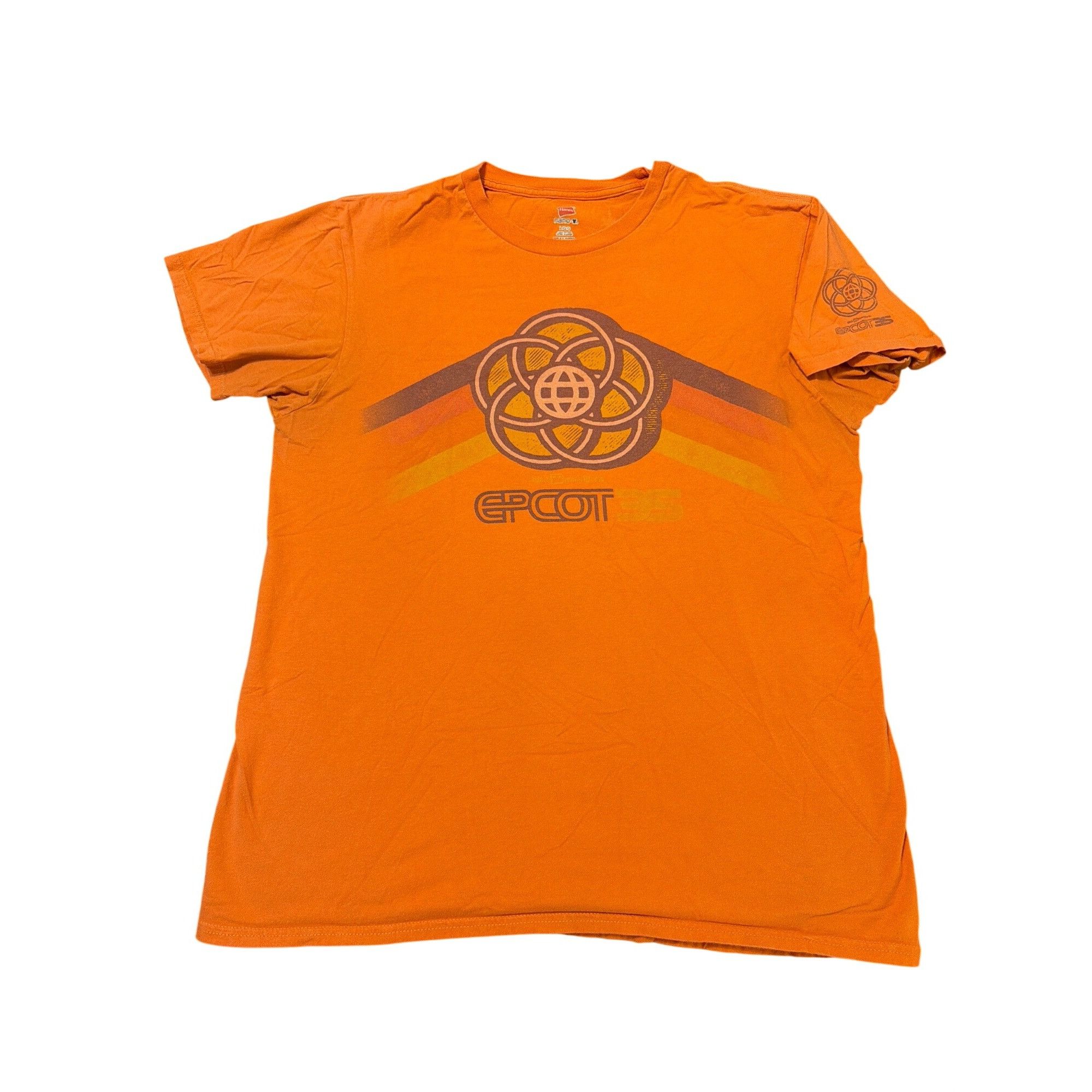 Disney Disney Epcot 35 Anniversary Orange Graphic T Shirt Hanes Nan Size L / US 10 / IT 46 - 1 Thumbnail