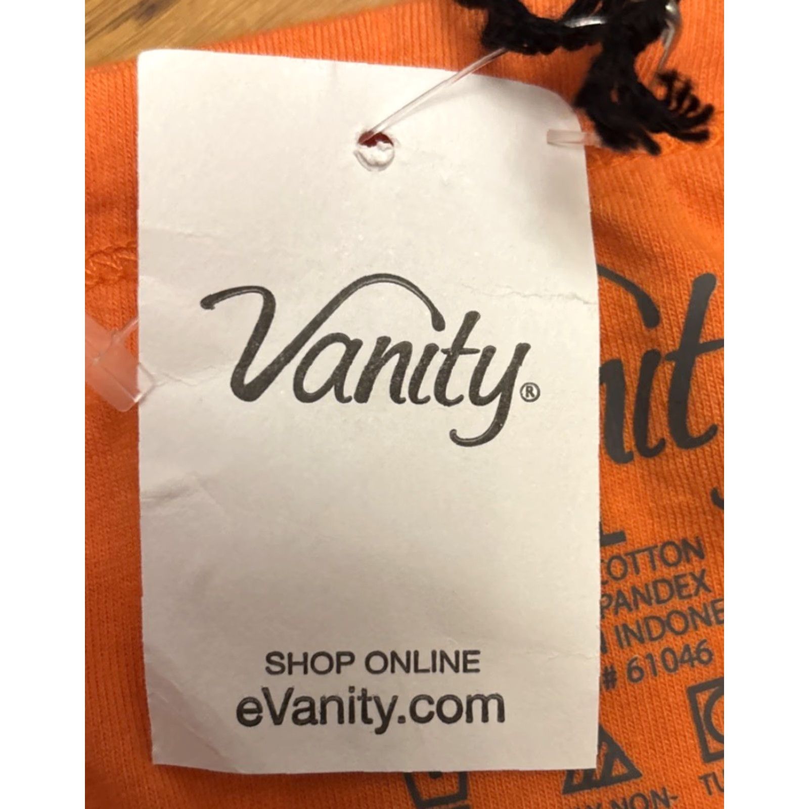 Vintage Vanity Tank Top Shirt Womens L Orange Spaghetti Strap Sleeveless Adjustable Built-In Bra 90s Y2K Size L / US 10 / IT 46 - 6 Thumbnail