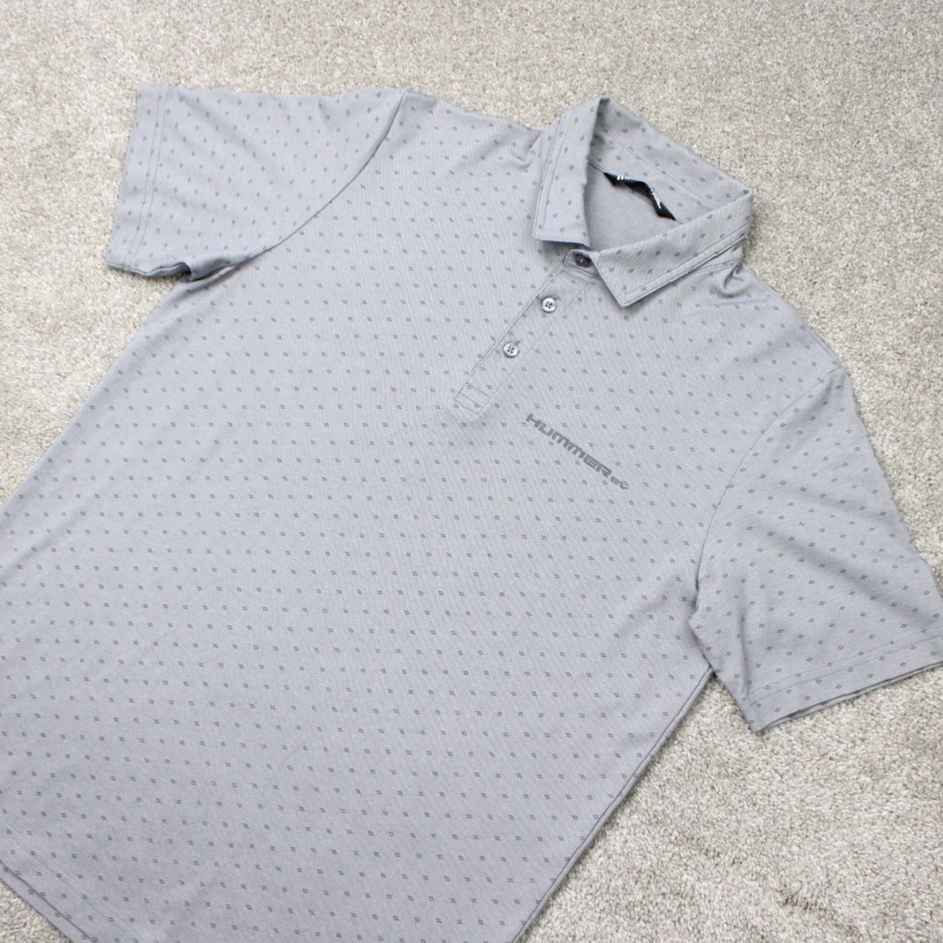 TravisMathew Travis Mathew Polo Shirt Mens Large Gray Geometric AOP Hummer Collection S/S Size US L / EU 52-54 / 3 - 3 Thumbnail