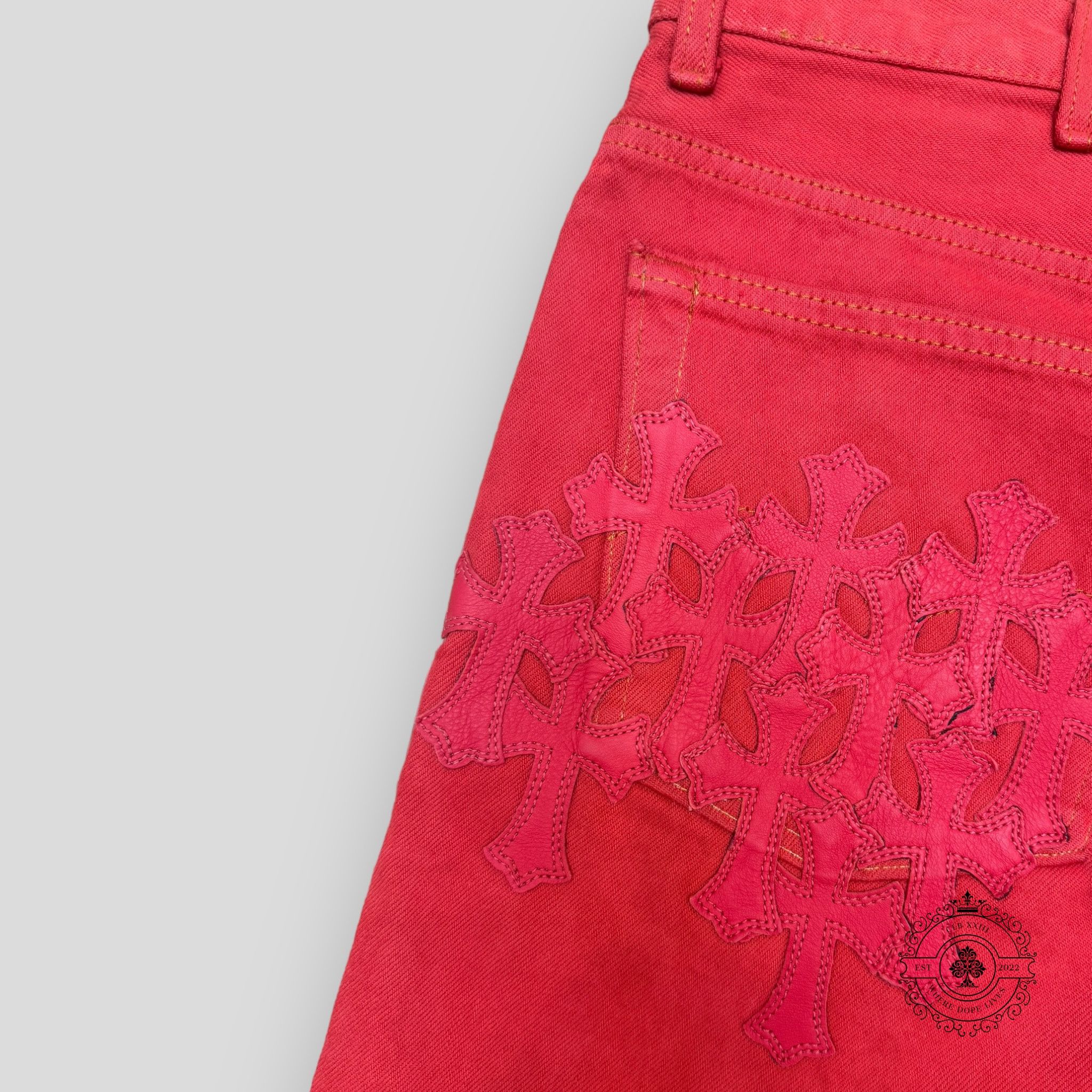 Chrome Hearts Chrome Hearts Red Cross Patch Jeans Size US 36 / EU 52 - 2 Thumbnail