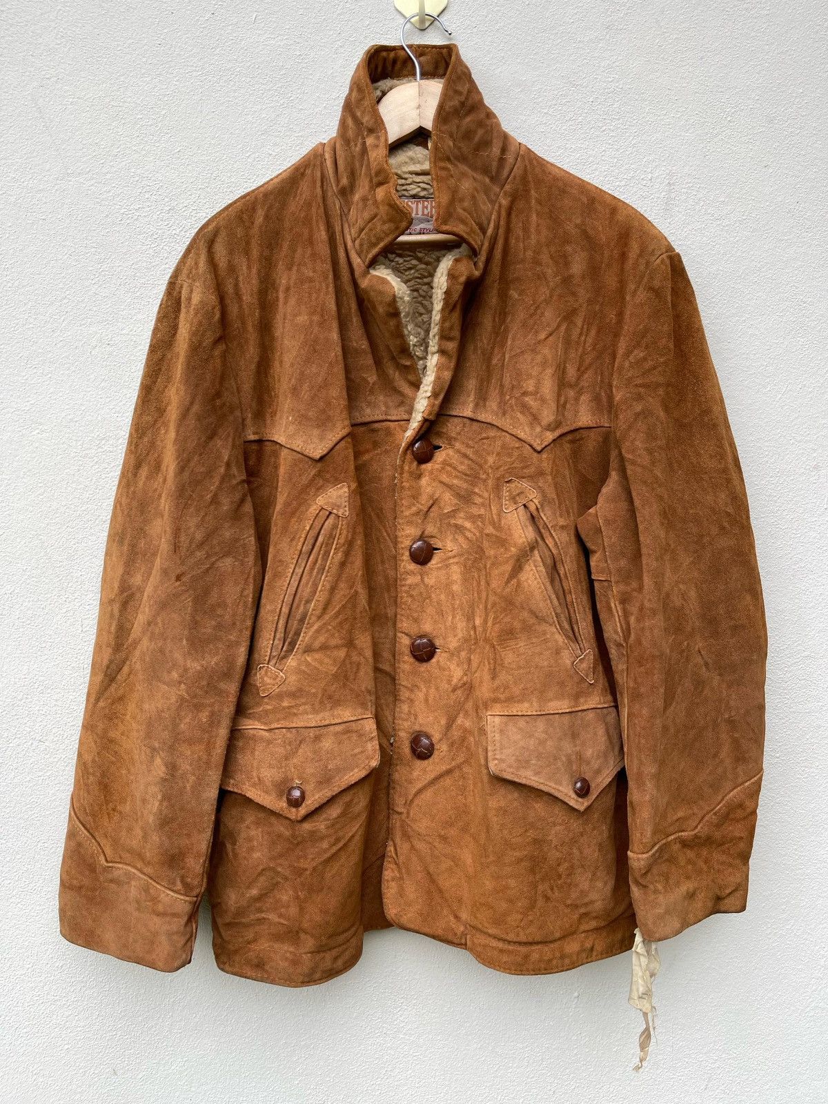 Schott × Vintage × Western Rise Vintage 90s Schott N.Y.C Western Shearling Leather Jacket Size US L / EU 52-54 / 3 - 5 Thumbnail