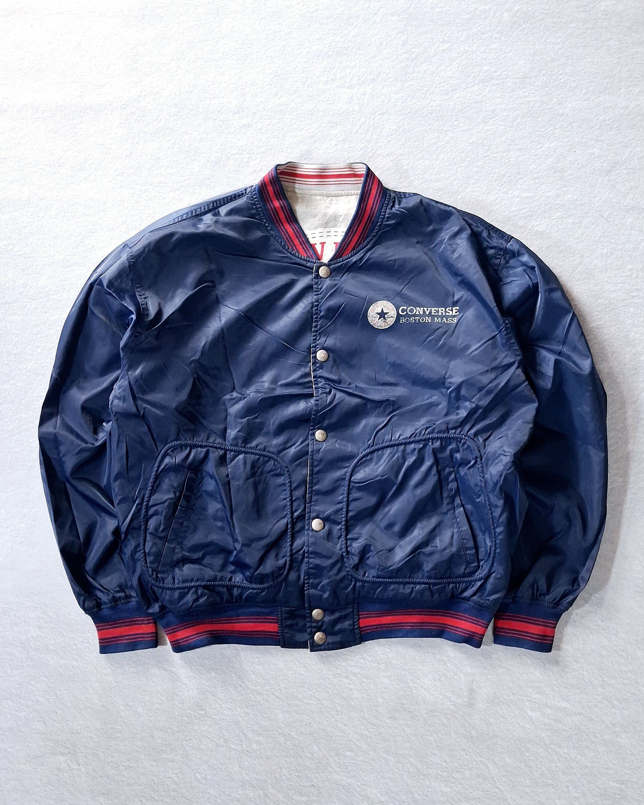 Converse CONVERSE NYLON SLEEVE VARSITY BUTTON JACKET REVERSIBLE Size US XL / EU 56 / 4 - 11 Thumbnail