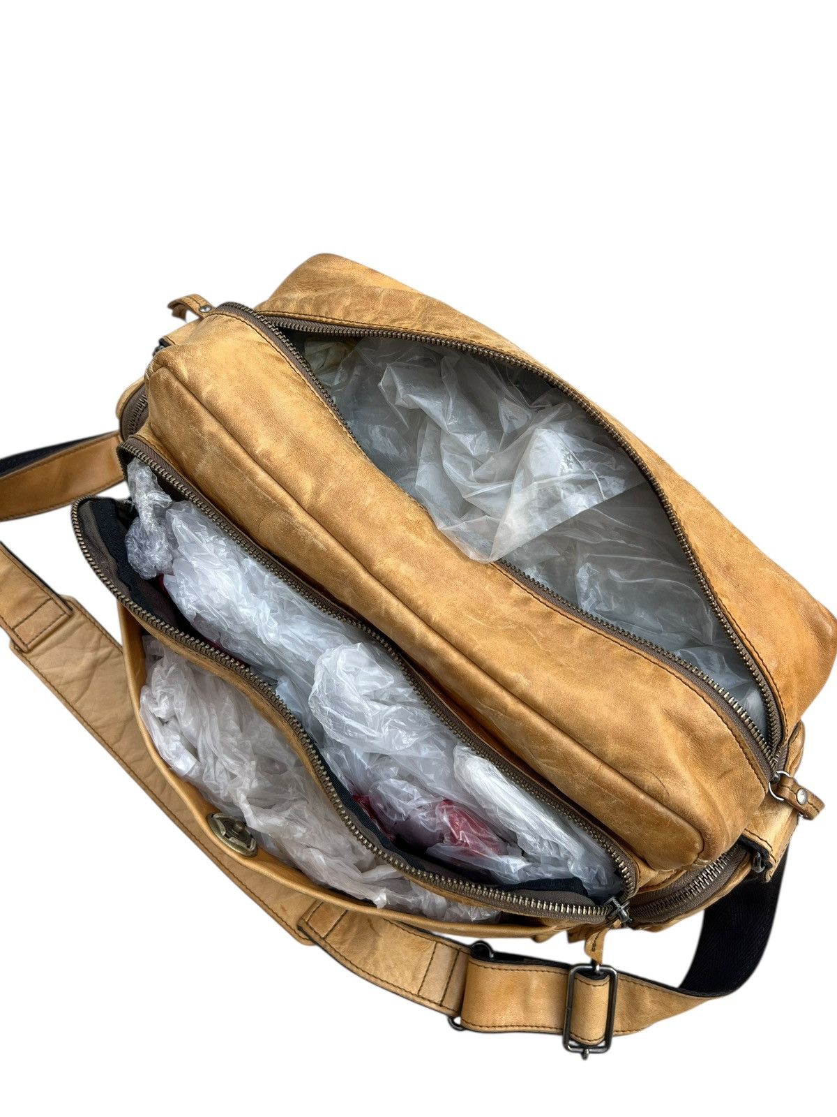 Leather LINK-KU Japan Stains Patina Horse Leather Messenger Bag Size ONE SIZE - 20 Thumbnail