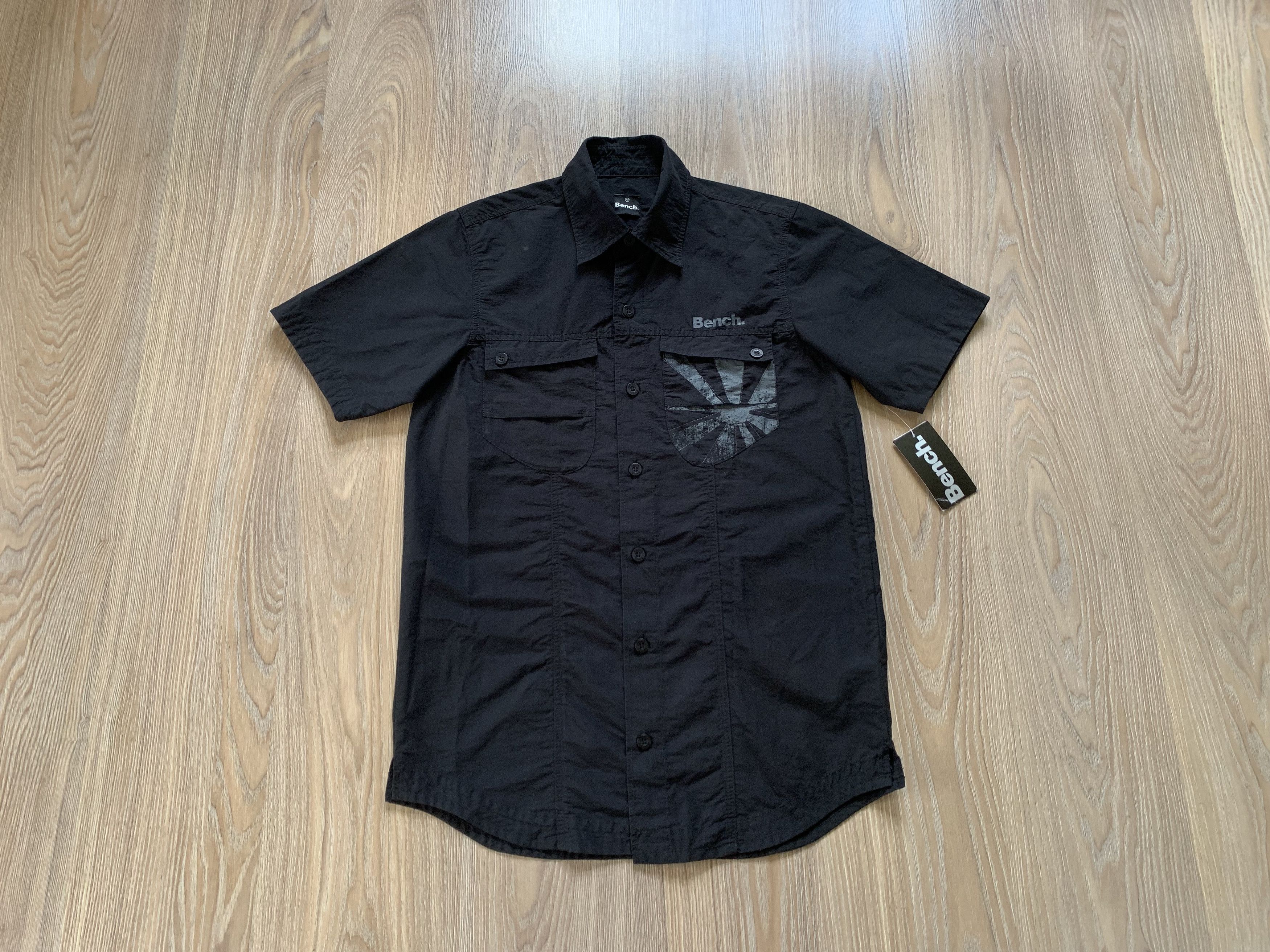 Bench Bench Black Cotton Short Sleeve Printed Shirt Size US M / EU 48-50 / 2 - 1 Thumbnail