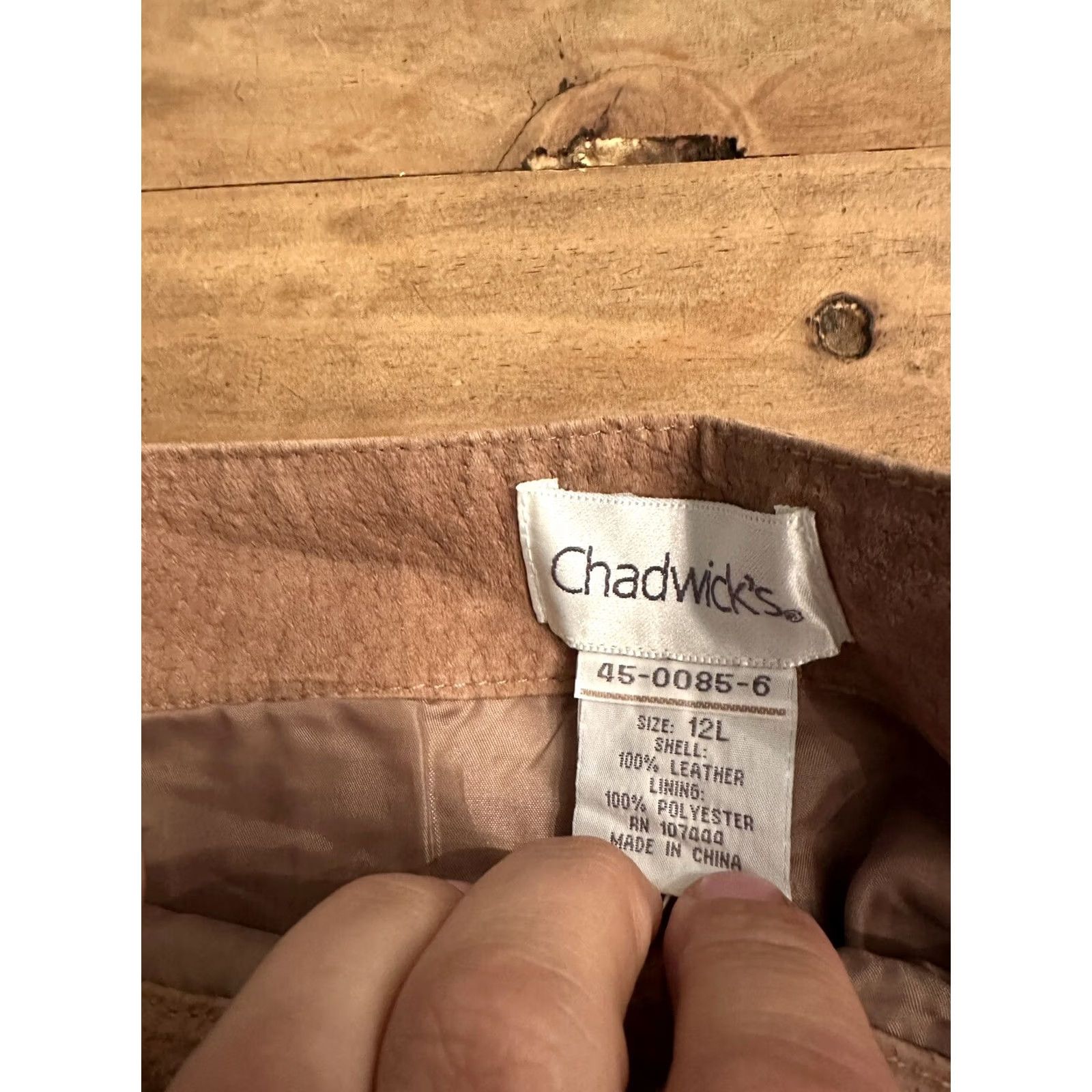 Vintage Chadwicks Brown Leather Pants Size 12 Tall High Rise Straight Leg Classic NWT Size 34" / US 12 / IT 48 - 6 Thumbnail