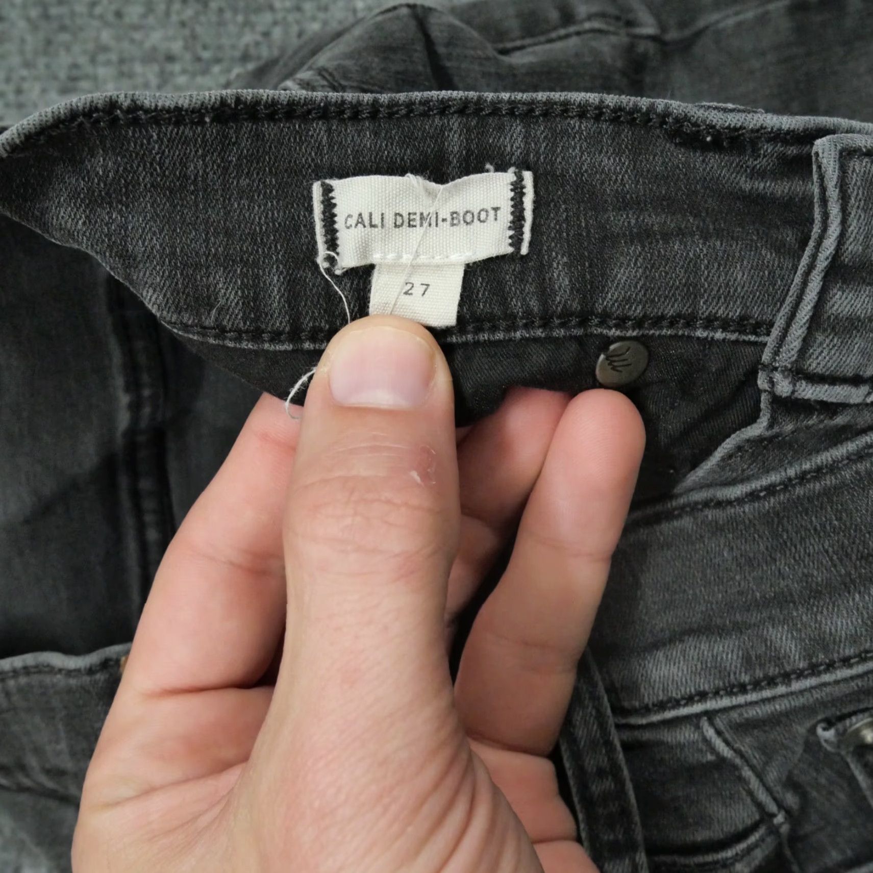 Madewell Madewell Jeans Womens 27 Black Grey Cali Demi Boot Button Fly 26x26 Regular Size 27" / US 4 / IT 40 - 6 Thumbnail