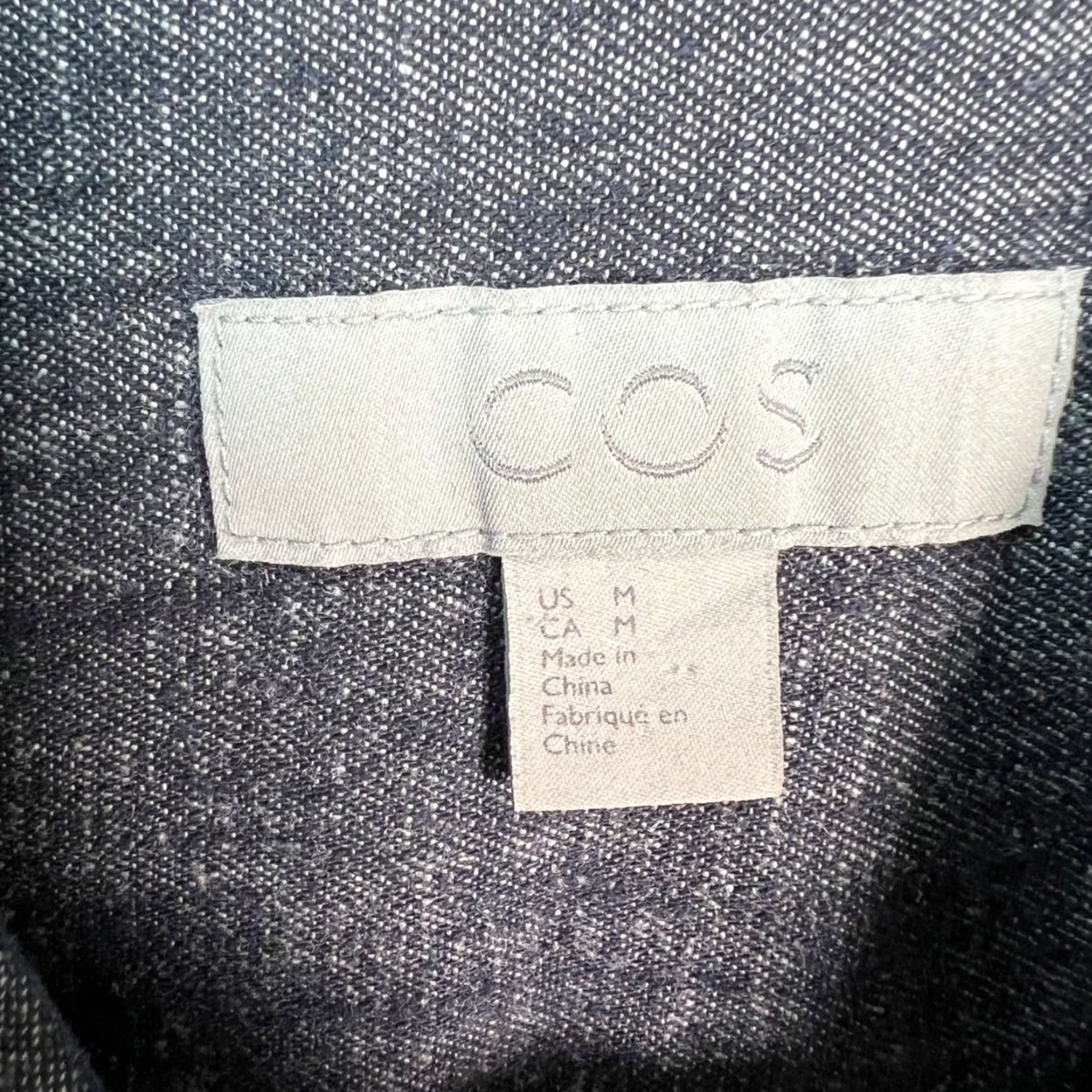 Cos COS Shirt Mens M Blue Chambray Cotton-Linen Button-Up Long Sleeve Casual Size US M / EU 48-50 / 2 - 3 Thumbnail