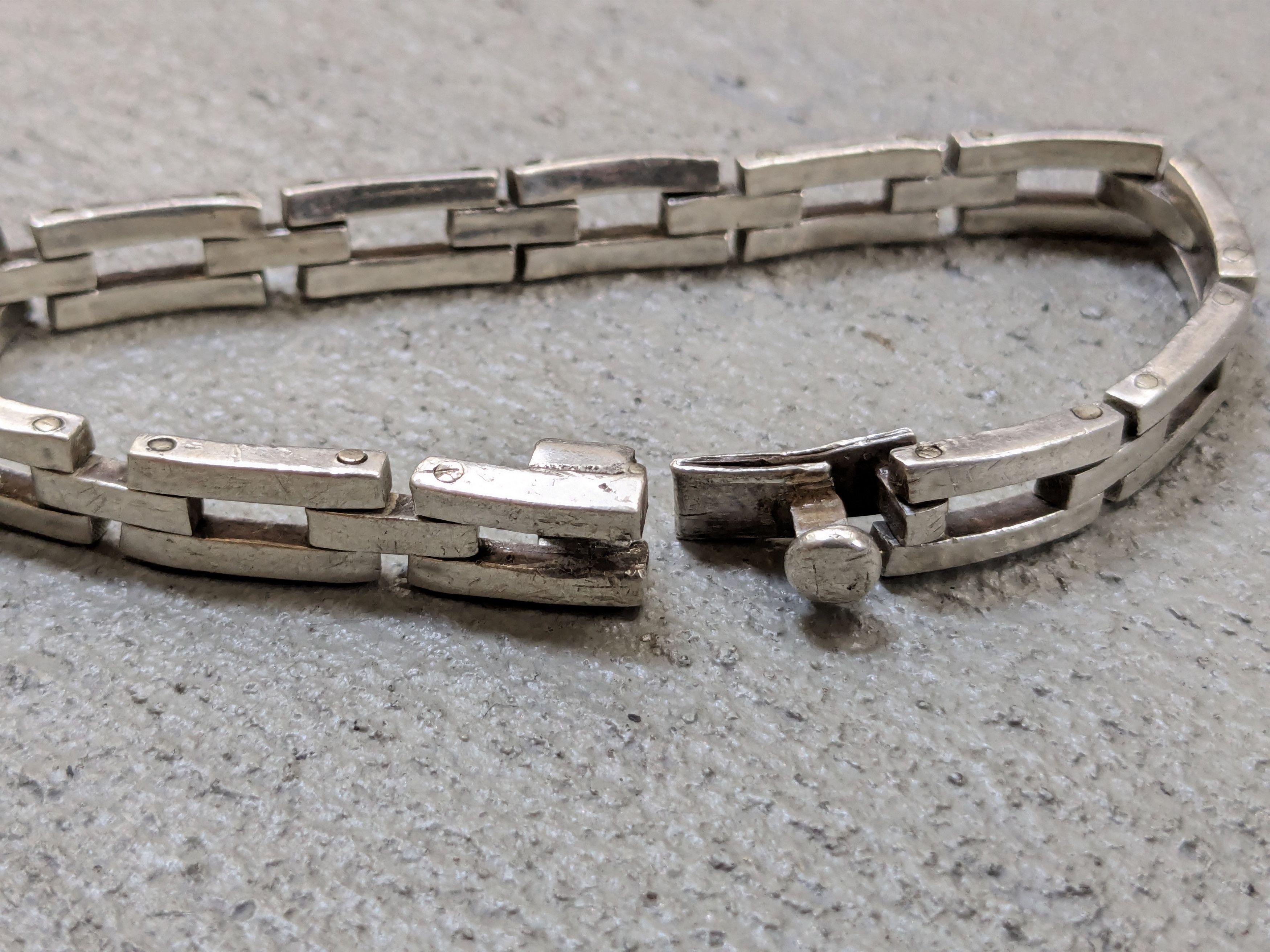 Jewelry Vintage Sterling Silver Bracelet Link Chain 8" Biker Punk Size ONE SIZE - 13 Thumbnail