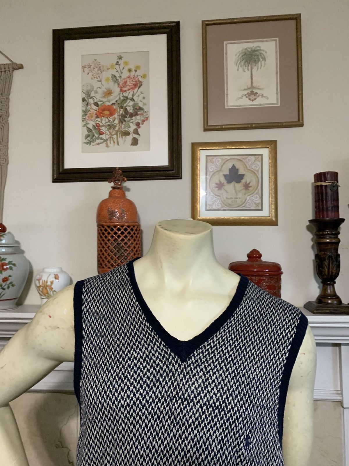Polo Ralph Lauren Herringbone V neck pull over sweater vest Size US M / EU 48-50 / 2 - 2 Thumbnail