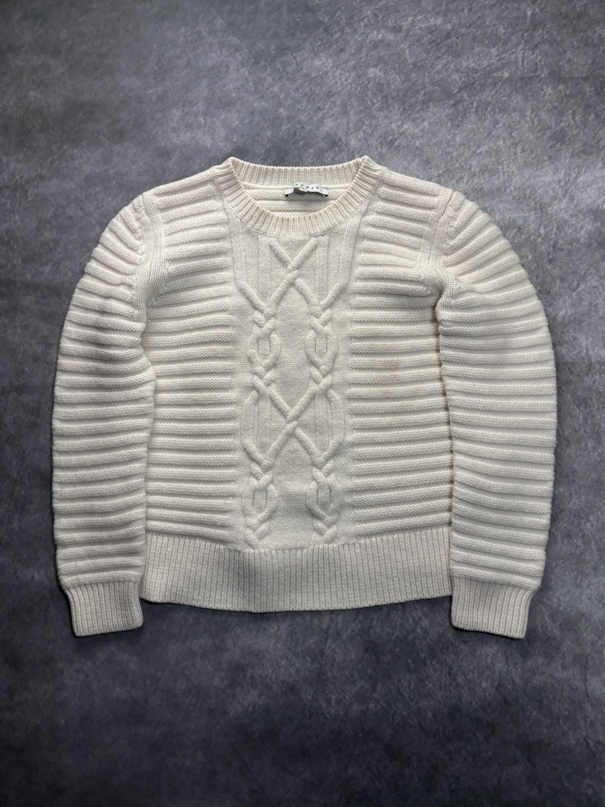 Sandro Sandro Paris Sweater Merino Wool Fisherman Pullover S8227H Size S / US 4 / IT 40 - 12 Thumbnail
