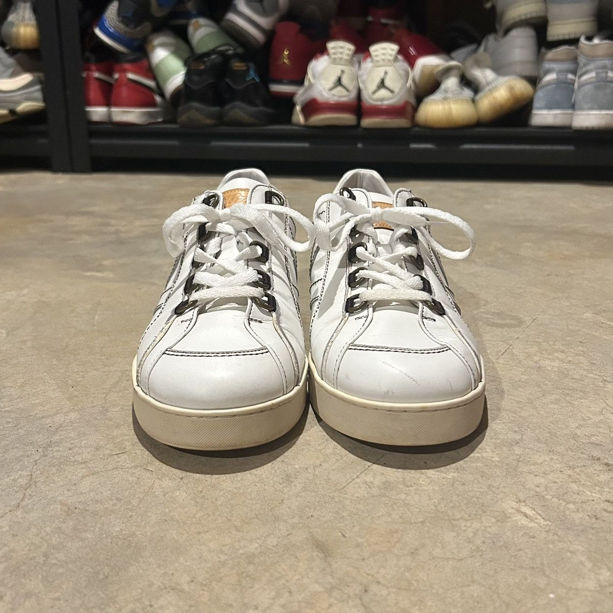 Designer × Louis Vuitton × Vintage Louis Vuitton 2000s Leather Stitched Logo Sneakers US 9 Size US 9 / EU 42 - 5 Thumbnail
