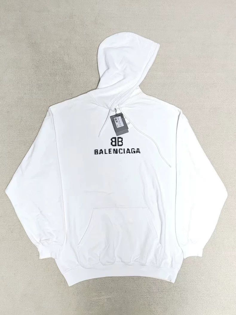 Balenciaga Balenciaga Double B Mosaic Blur Logo Hoodie Size US XS / EU 42 / 0 - 1 Thumbnail