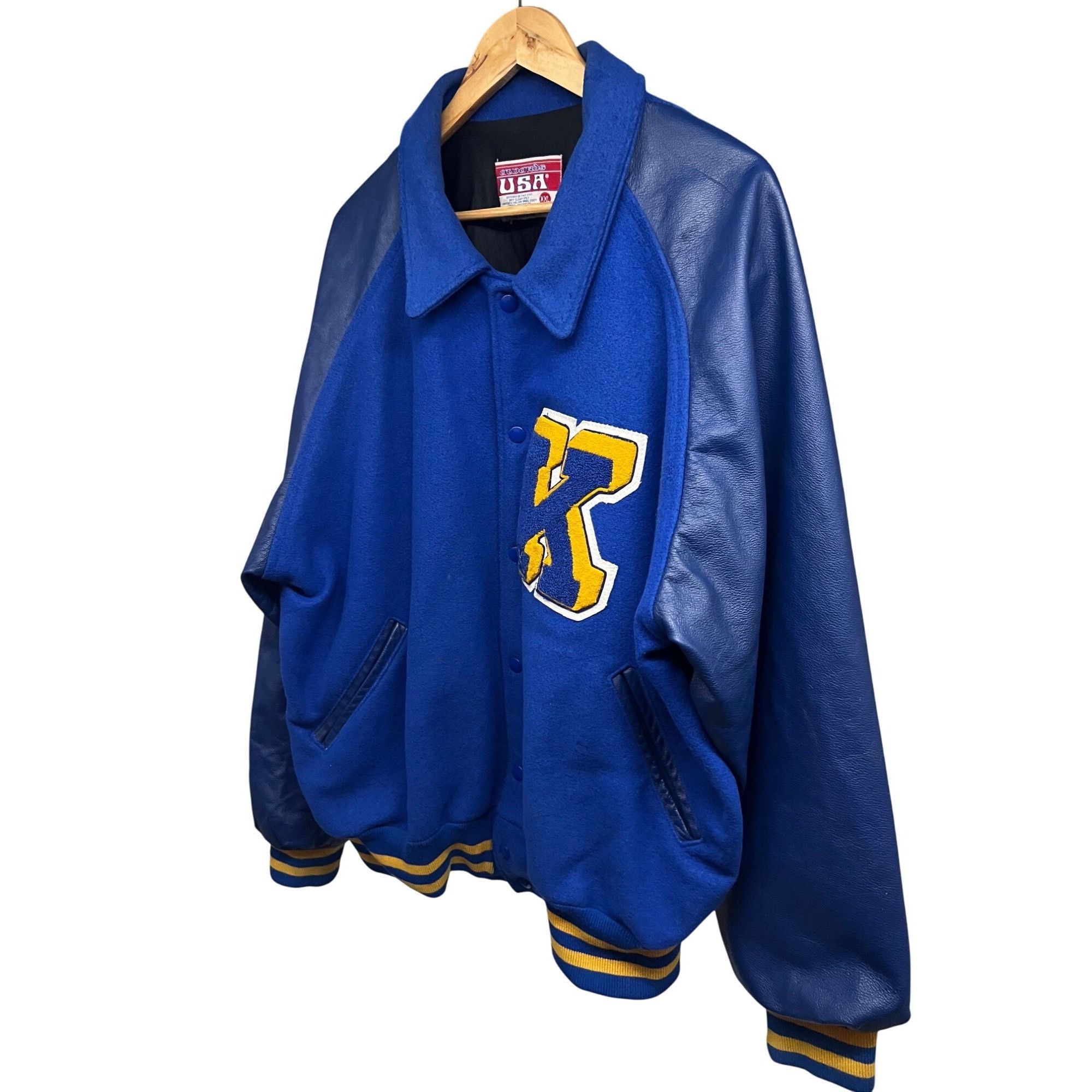 Vintage NEFF Mens Vintage Varsity Letterman Snap Up Jacket 2XL Blue Size US XXL / EU 58 / 5 - 3 Thumbnail
