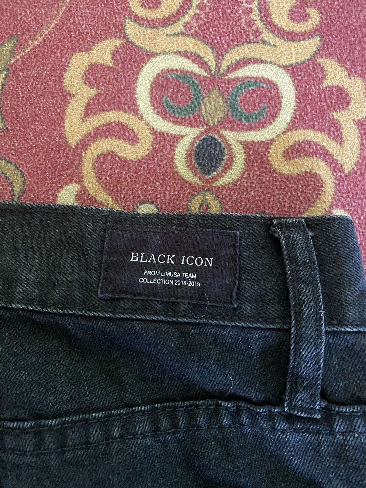 Black Icon Vintage Japanese Brand Black Icon Distressed Rick Owen Style Size US 32 / EU 48 - 13 Thumbnail