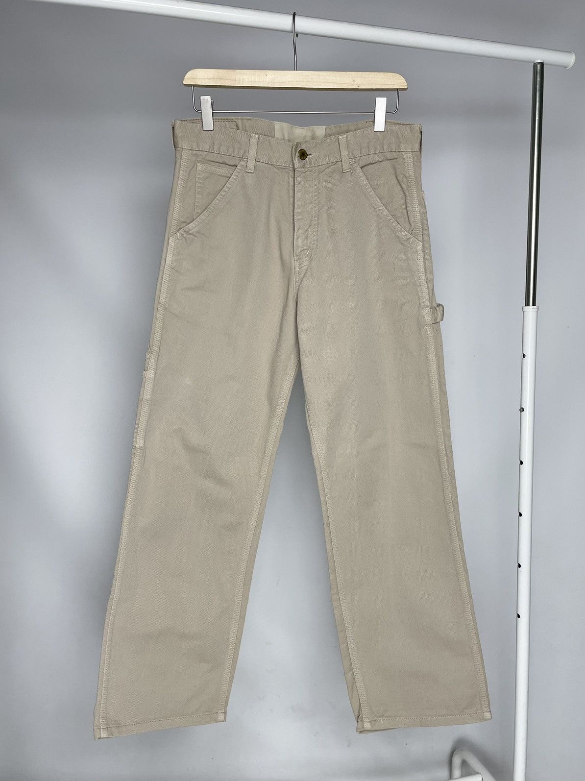 Levi's Vintage Clothing Levi’s 673 90s Vintage Beige Work Wear Carpenter Pants Jeans Size US 32 / EU 48 - 7 Thumbnail