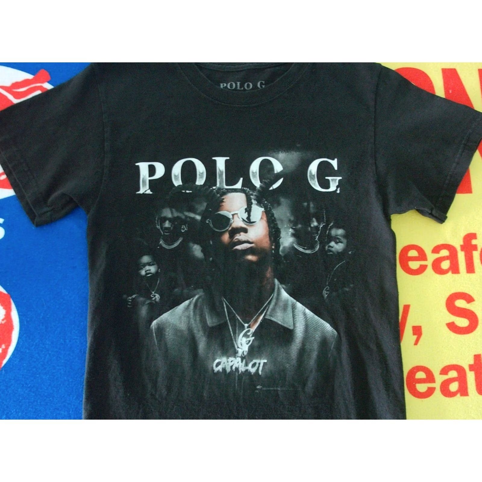 Vintage Polo G Capalot graphic T Shirt XS Adult Black Polo G Hip Hop RS Graphic Print Short Sleeve Crew Neck Clothing Mens XS Size US XS / EU 42 / 0 - 2 Thumbnail