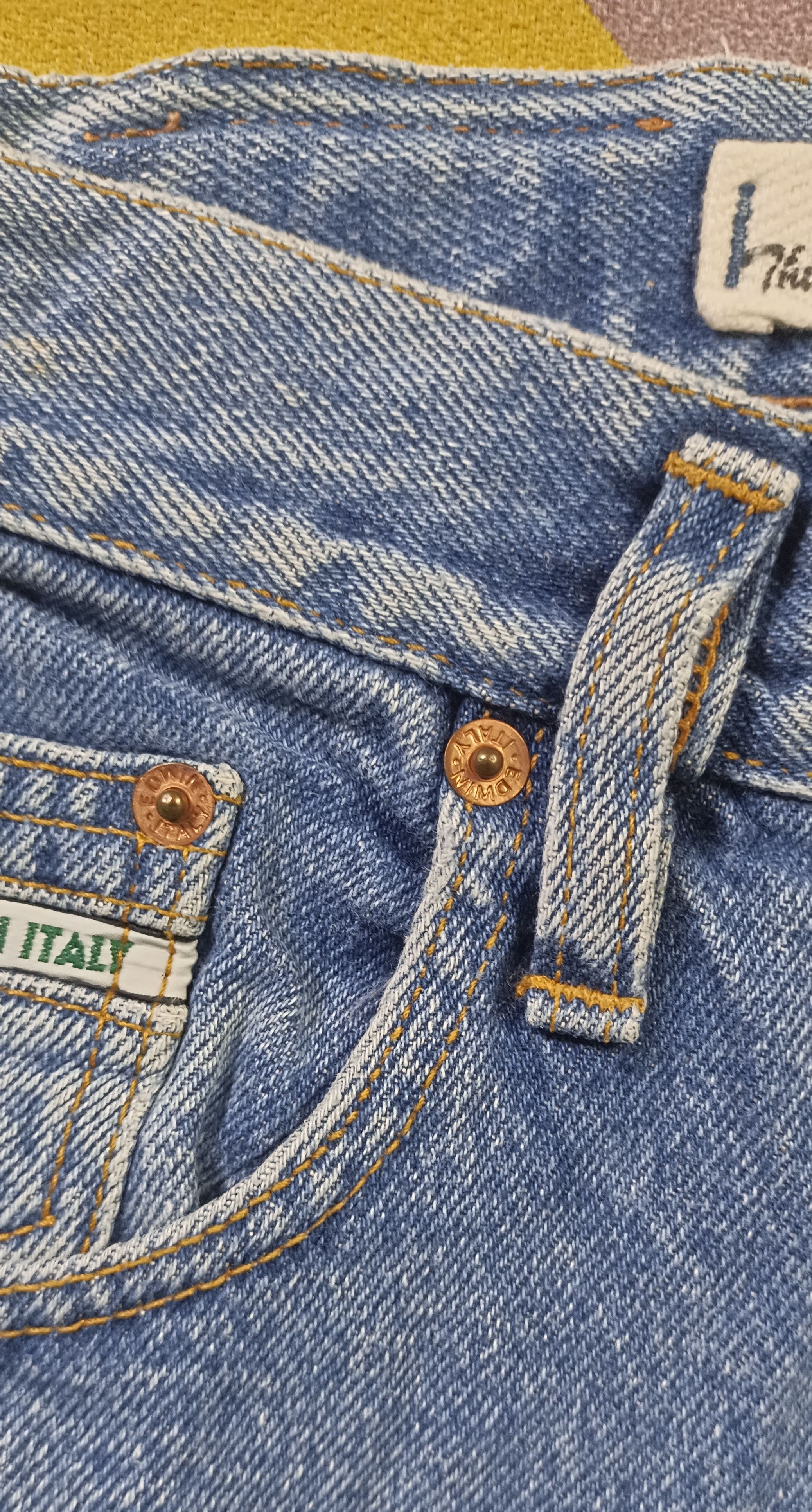 Edwin × Vintage Vintage💥 EDWIN made in Italy Distressed Jeans Size US 27 - 11 Thumbnail