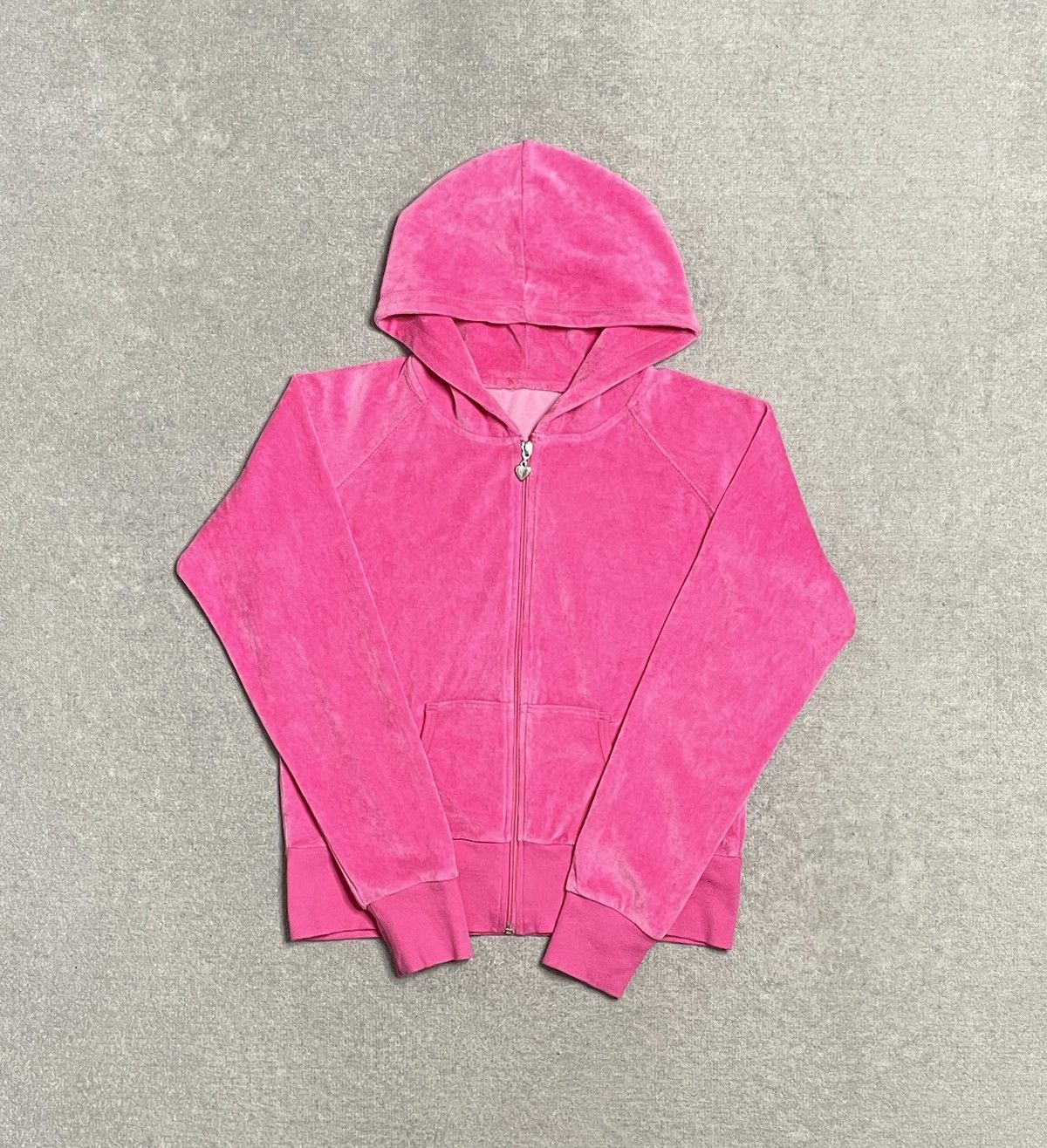 Vintage Vintage Velvet Pink Sweatshirt Zip Hoodie Drip Swag Size S / US 4 / IT 40 - 1 Thumbnail