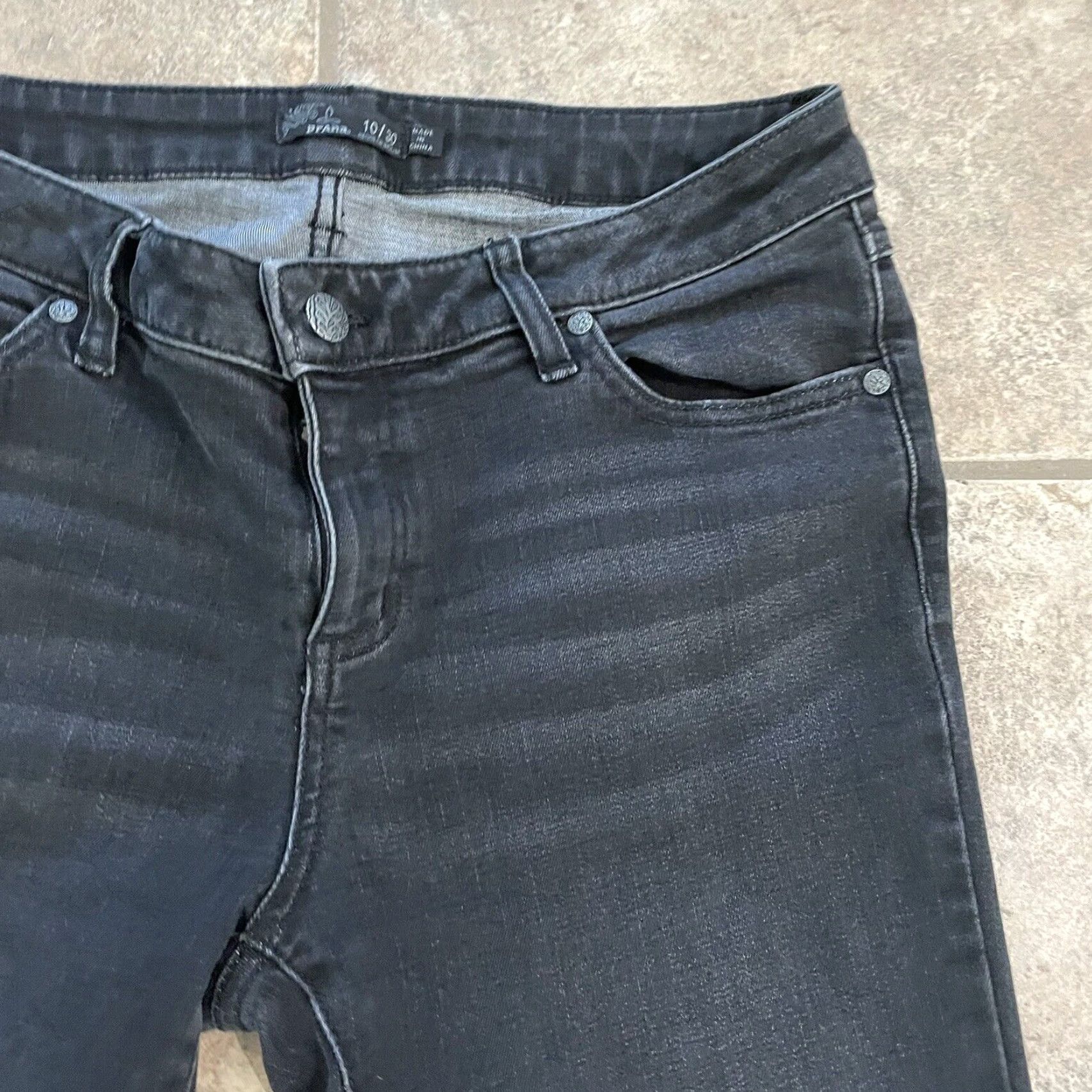 Prana PrAna Jeans Womens Size 10x30 Gray Organic Cotton Blend Black Straight Size 40" / US 18 - 2 Thumbnail