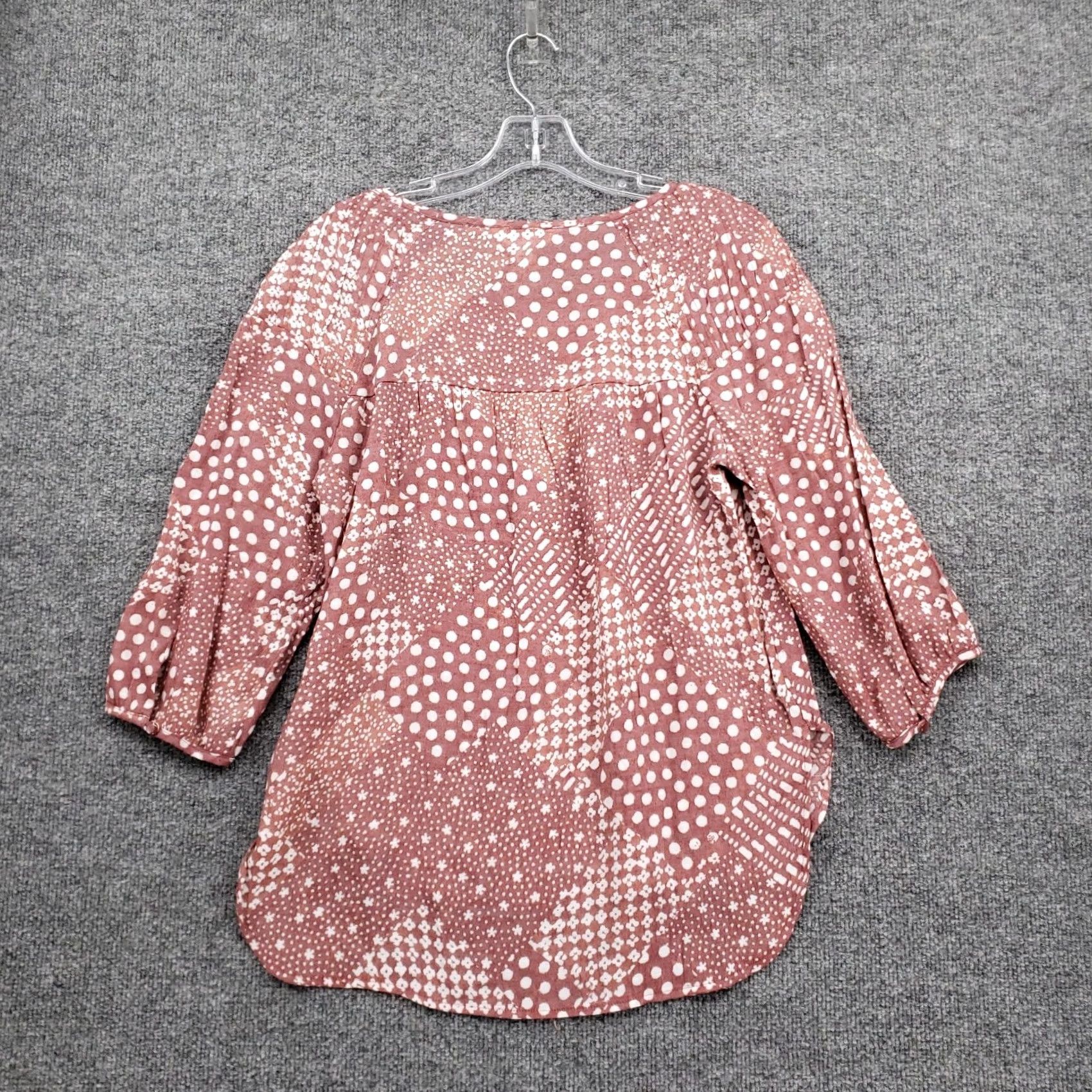 Vintage LC Lauren Conrad Blouse Womens Small Red Polka Dot Pleated 3/4 Sleeve Casual Size S / US 4 / IT 40 - 2 Thumbnail
