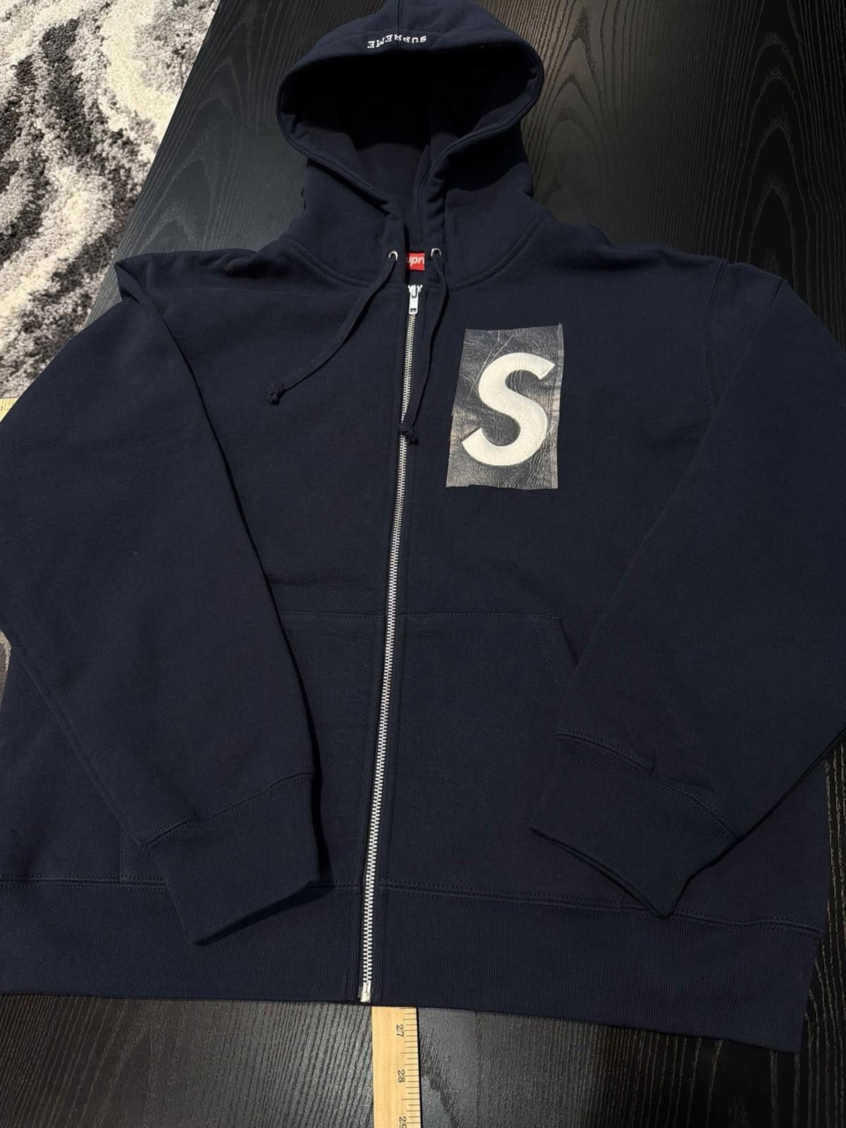 Supreme Supreme S Logo Zip Up Hooded Sweatshirt Navy Blue (M) NEW Size US M / EU 48-50 / 2 - 6 Thumbnail