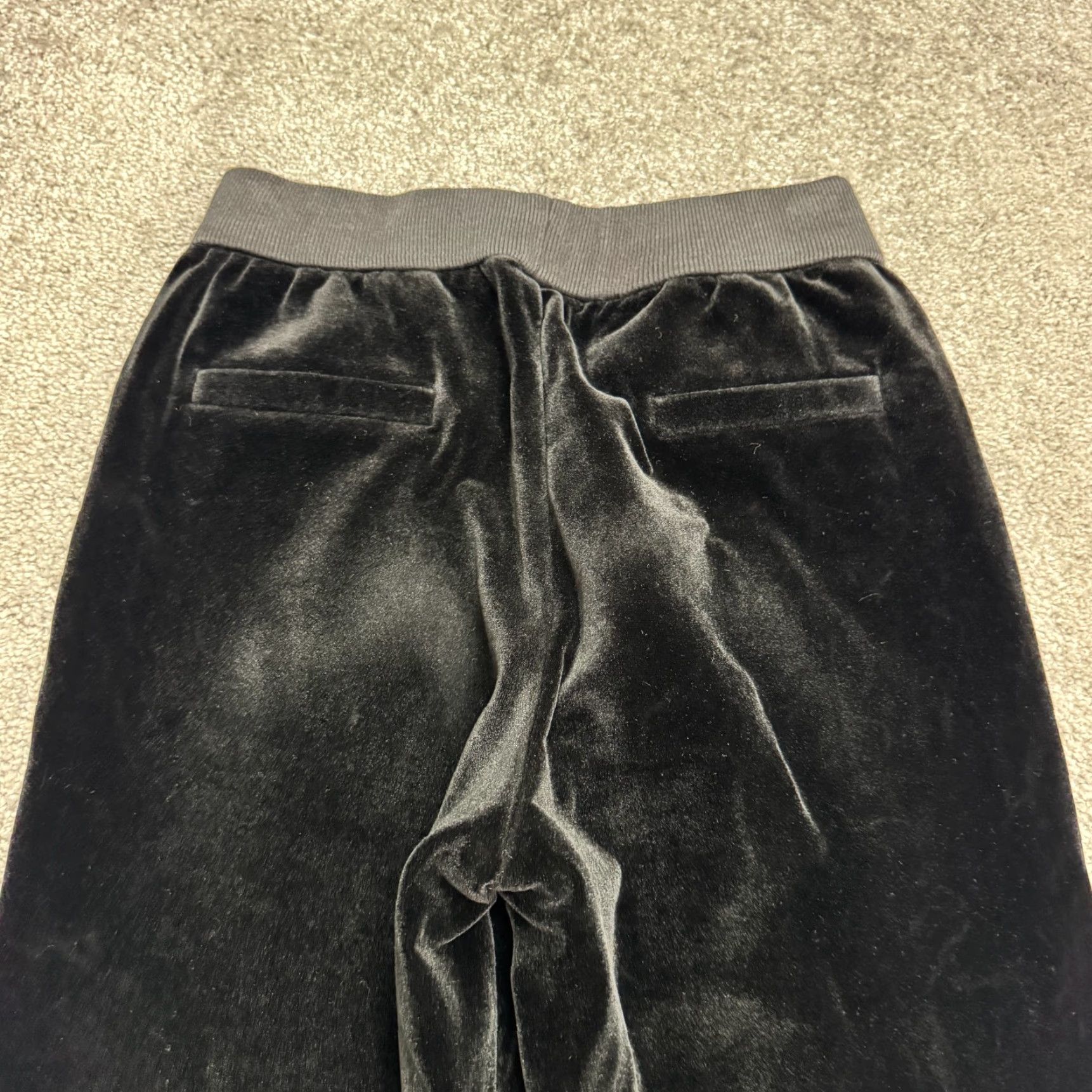 Velvet Velvet Velour Cropped Jogger Pants Womens M Black Gray Stripe Lounge Y2K Size 32" / US 10 / IT 46 - 4 Thumbnail