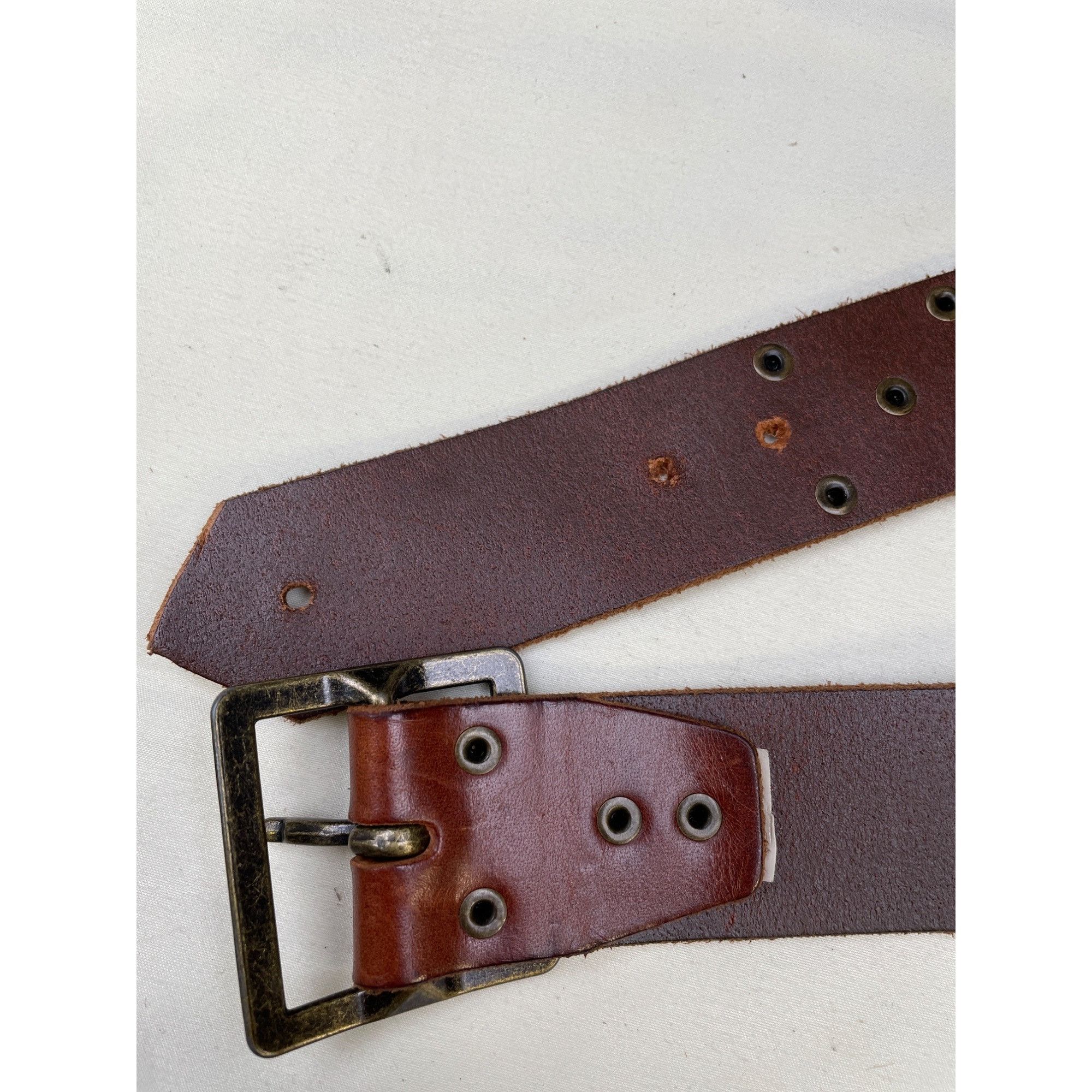 Other Vintage Womens Brown Leather Belt with Copper Studs Size S S Size ONE SIZE - 7 Thumbnail