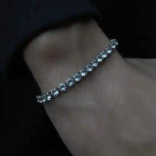 Jewelry 4Mm High Quality Cubic Zirconia Tennis Bracelets in Silver, Men's