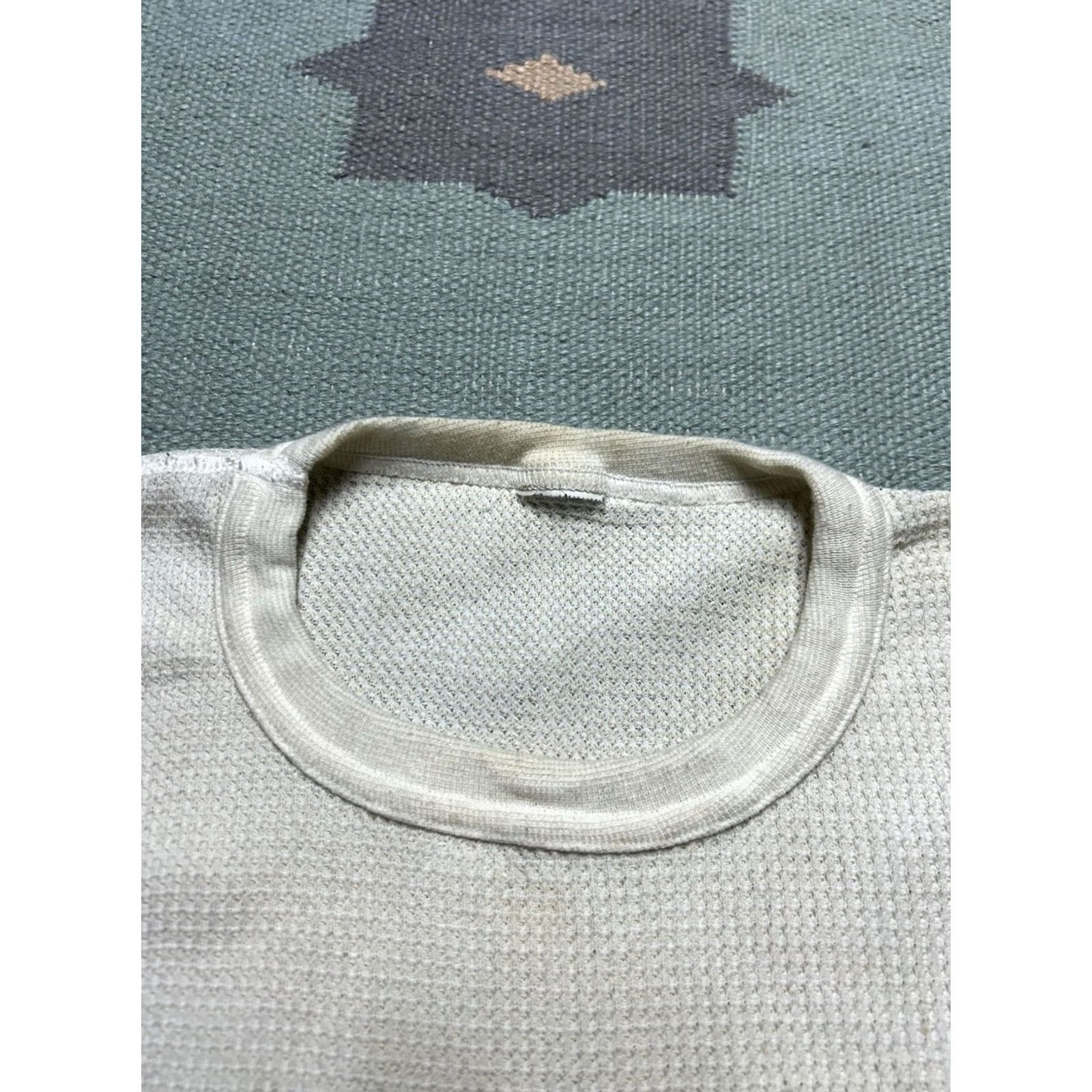Layer 8 VINTAGE Base White Thermal Shirt Long Sleeve Knit Large Mens Size US L / EU 52-54 / 3 - 7 Thumbnail