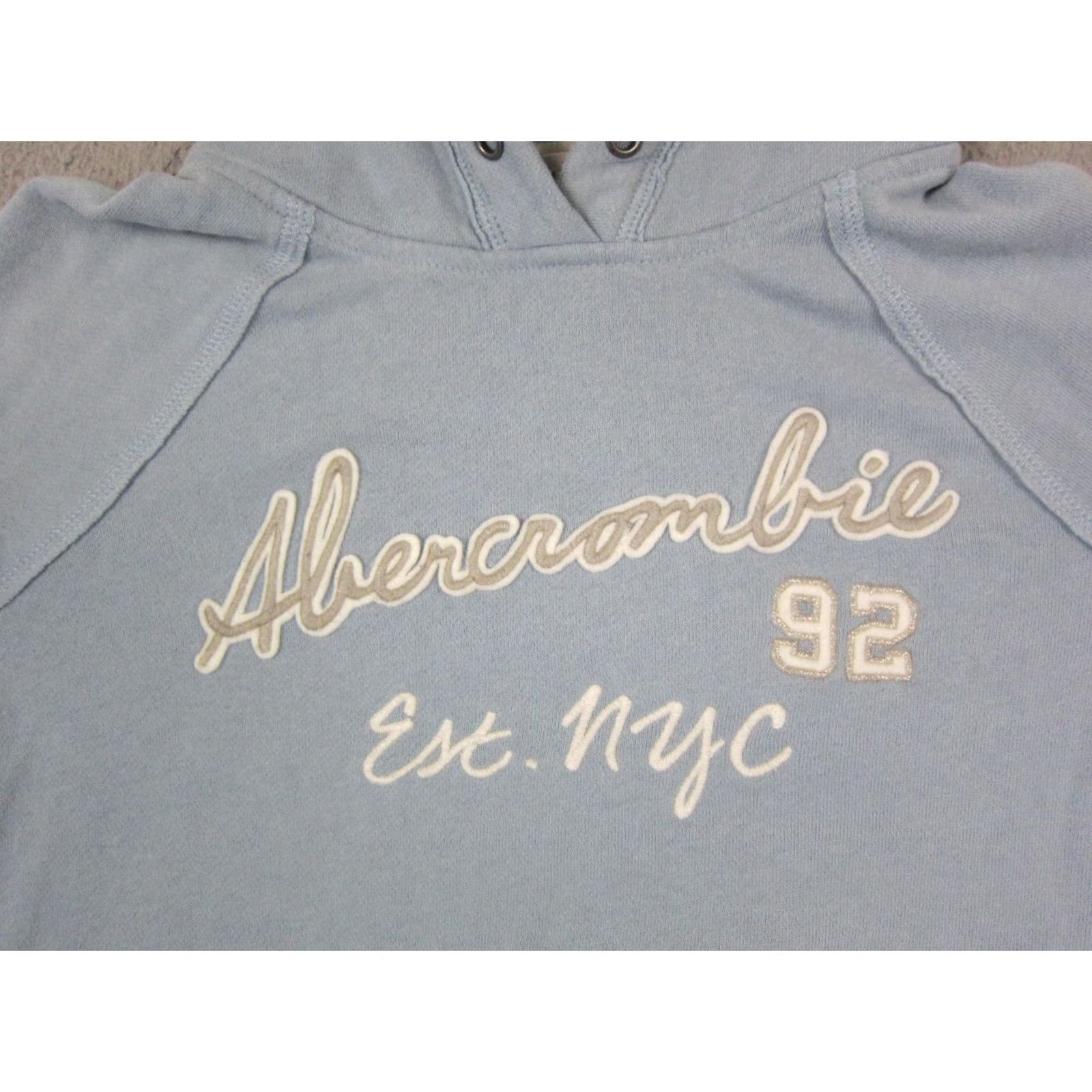 Abercrombie & Fitch Abercrombie & Fitch Hoodie Womens S Blue Logo Embroidered Pullover Sweatshirt Fleece Casual Size S / US 4 / IT 40 - 2 Thumbnail