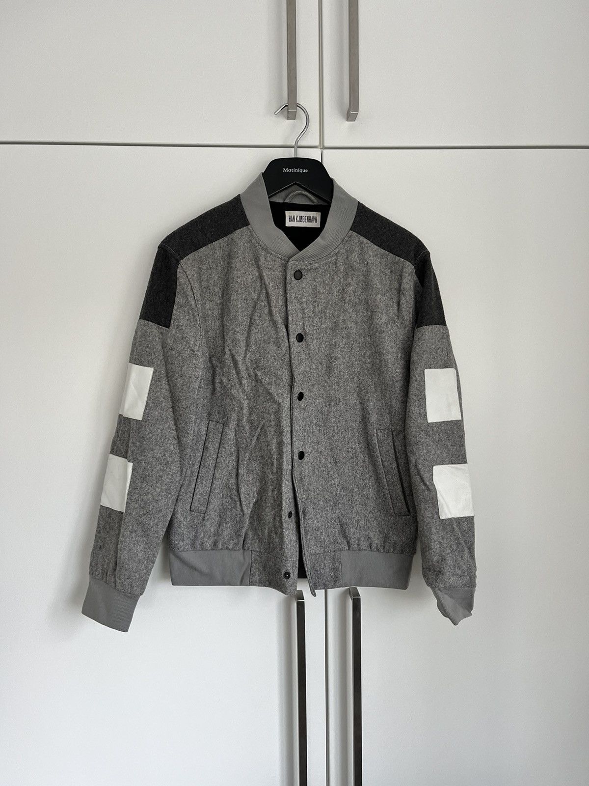 image of Han Kjobenhavn Han Kjøbenhavn Bomber Jacket in Grey, Men's (Size Medium)