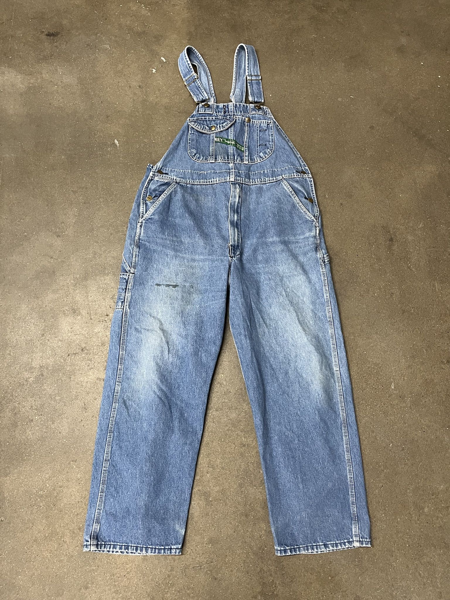 Carhartt × Vintage Vintage 1990s Key Imperial Blue Denim Overalls Size 40 Size US 40 / EU 56 - 1 Thumbnail