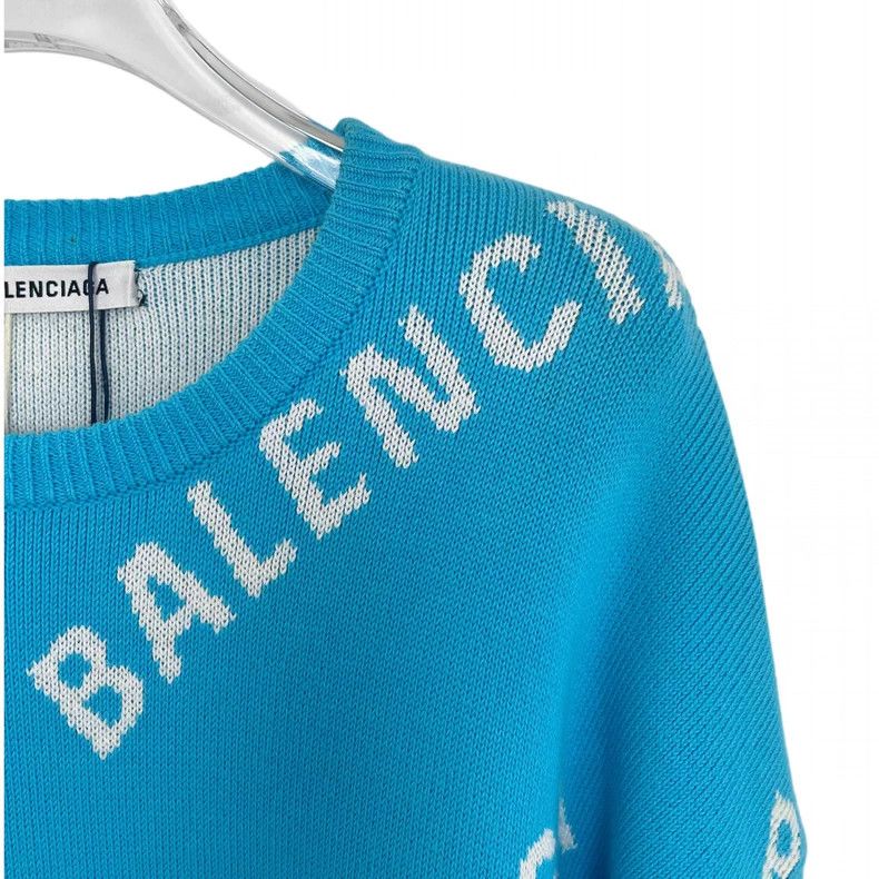 Balenciaga Balenciaga Full Logo Pattern Round Neck Sweater Size S / US 4 / IT 40 - 3 Thumbnail
