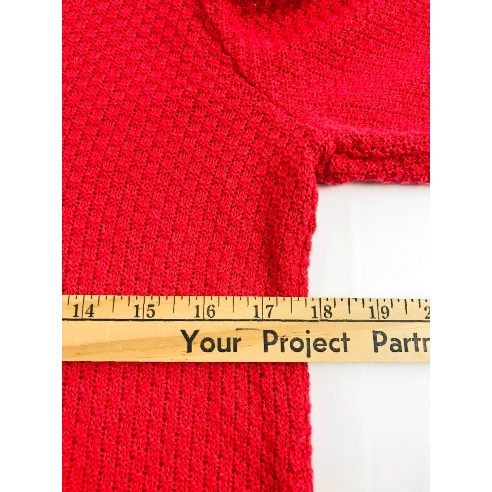 Chaps Chaps Sweater Women’s Size Medium Red Knit Pullover Long Sleeve V-Neck Laced Up Size M / US 6-8 / IT 42-44 - 3 Thumbnail