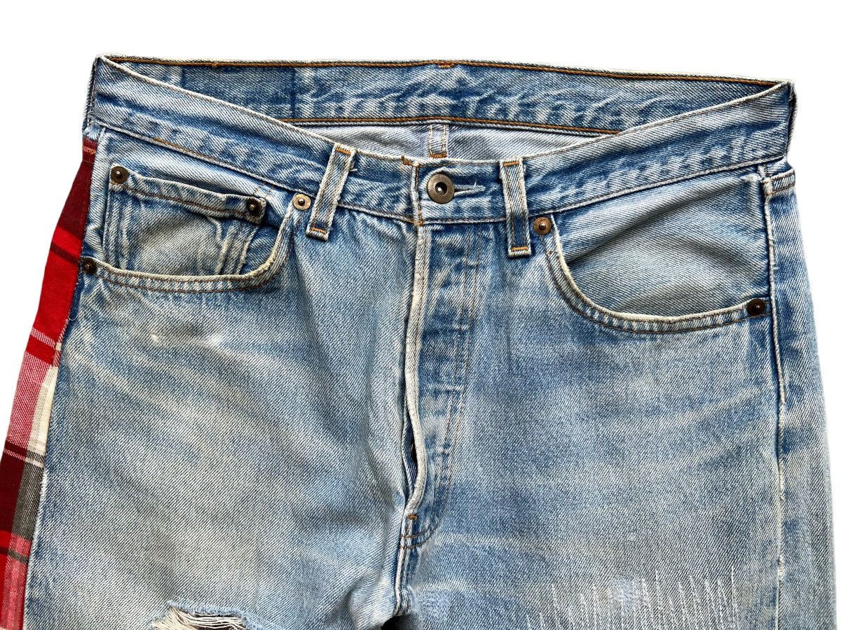 Seditionaries 🔥Japanese Brand Patchwork Ripped Checkered Plaid Denim Jeans Size US 31 - 5 Thumbnail