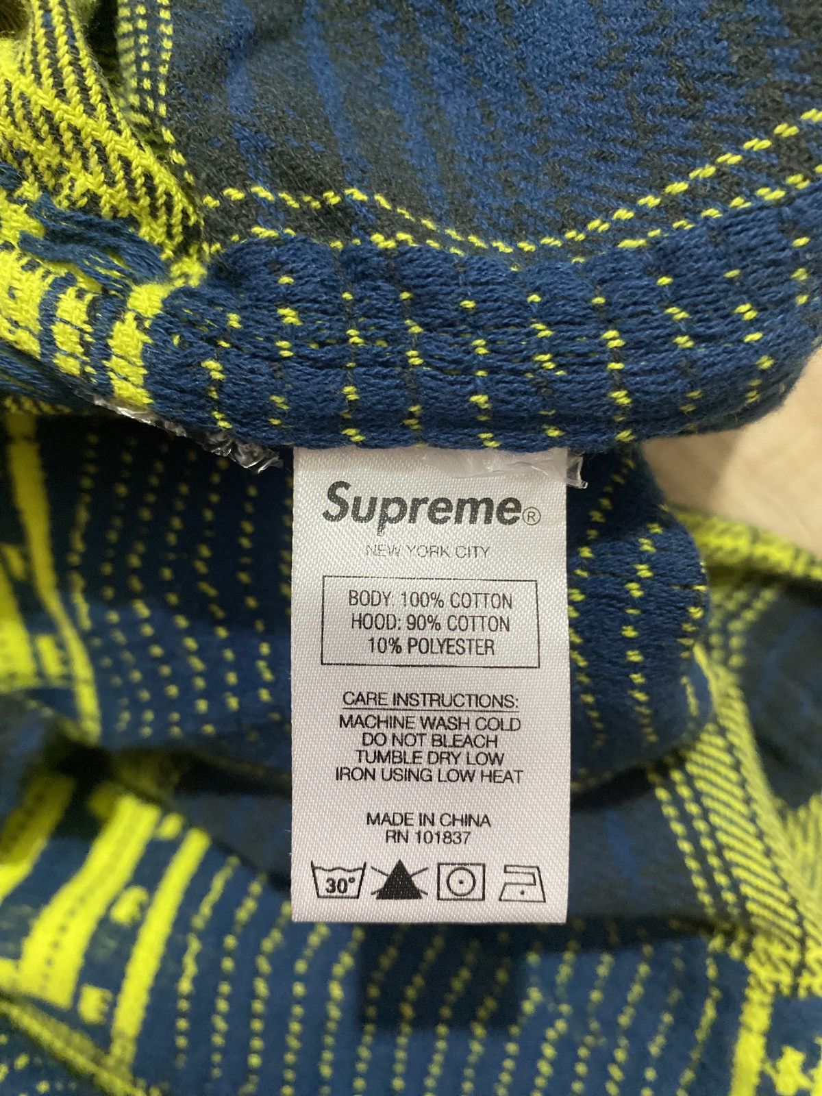 Supreme Supreme Hooded Shadow Plaid Shirt Navy Size US M / EU 48-50 / 2 - 7 Thumbnail